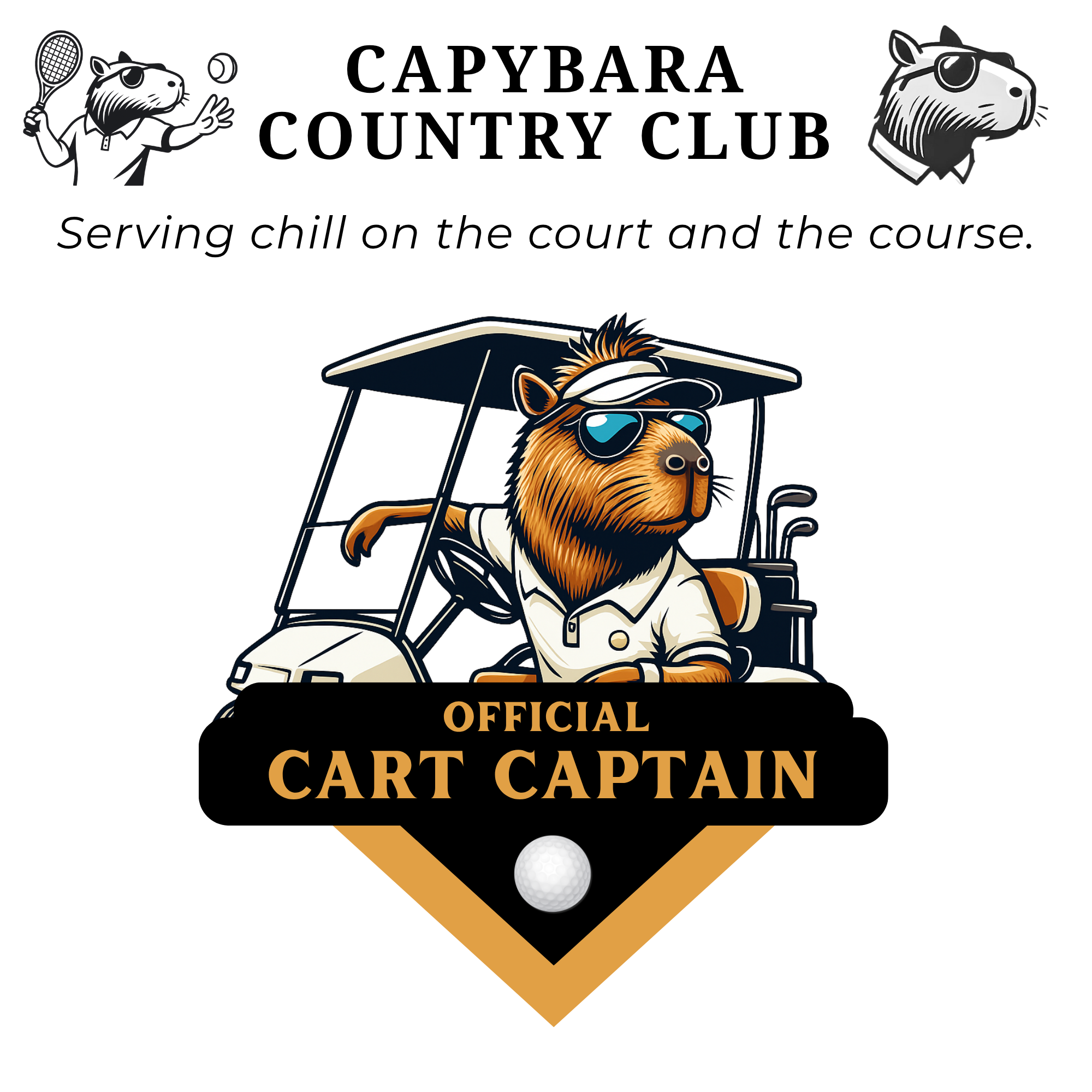 Capybara Country Club Collection – Funny Golf & Tennis Shirts & Gifts