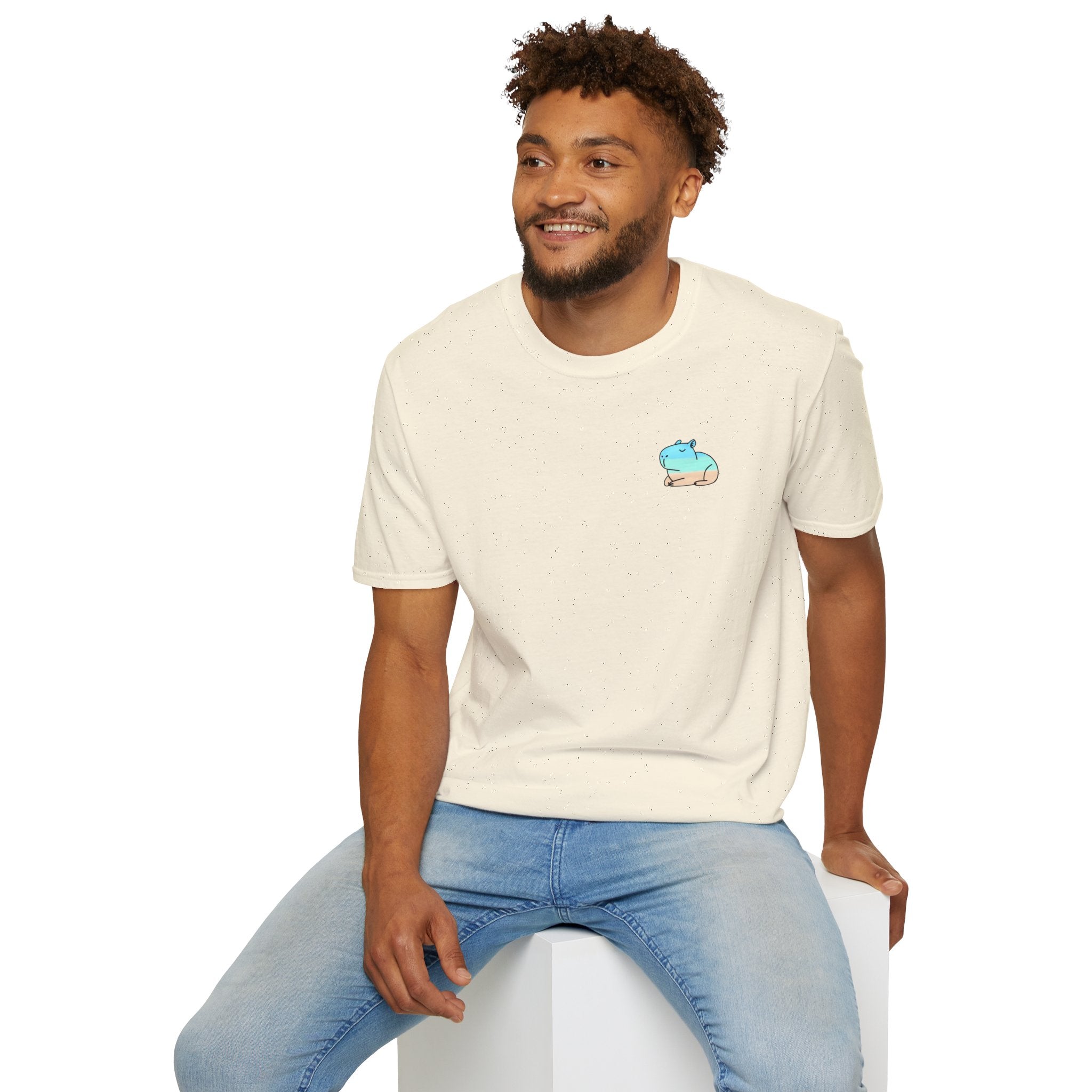 Capy Life Coastal Capybara Tee – Hand-Painted Beach Softstyle Tee