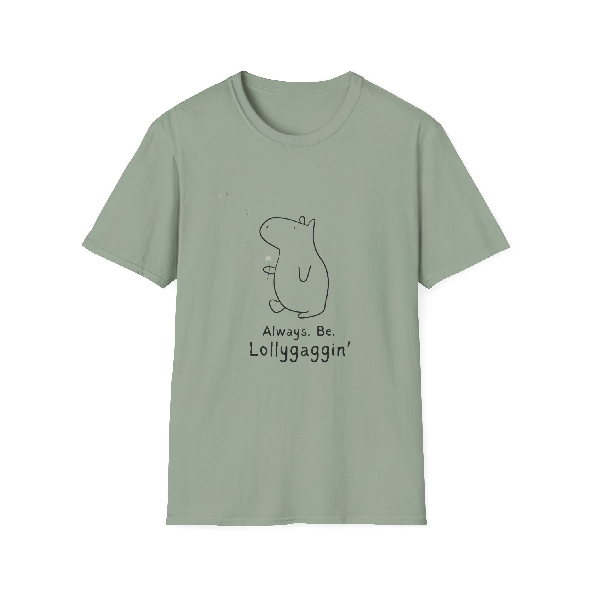 Funny Minimalist Tee - Always. Be. Lollygaggin’. Capybara Shirt