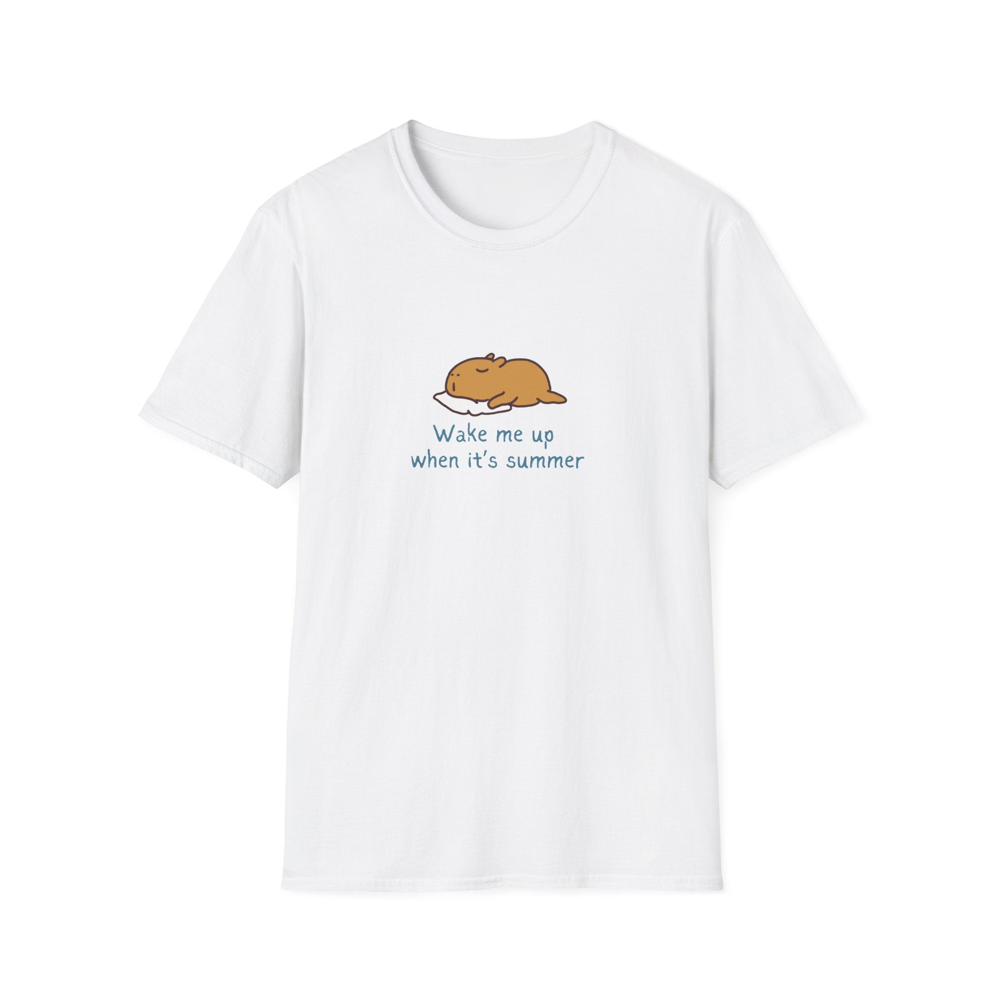 "Wake Me Up When Its Summer" Capybara Nap Softstyle Adult Tee