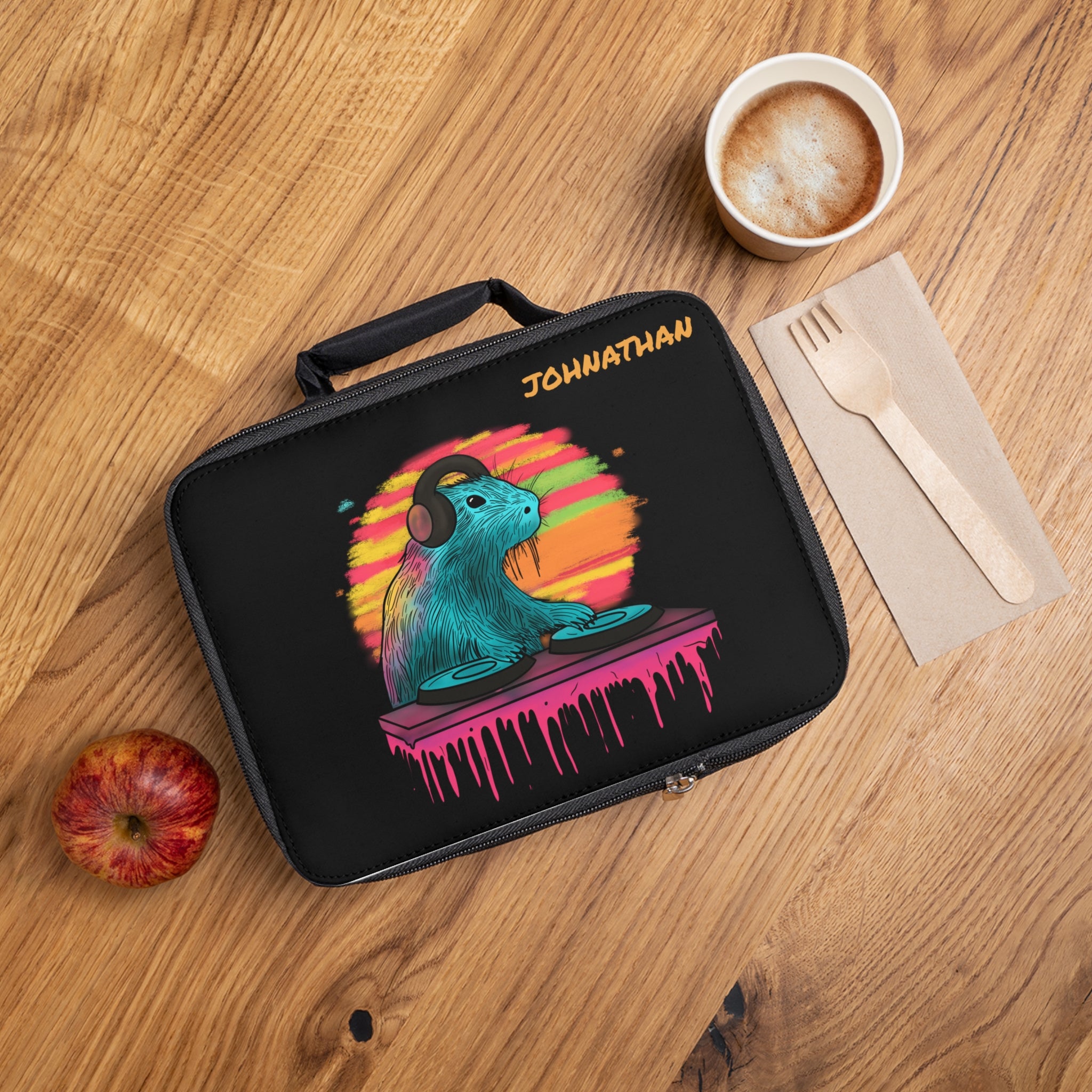 Personalized DJ Capybara Lunchbox Insulated Lunch Tote