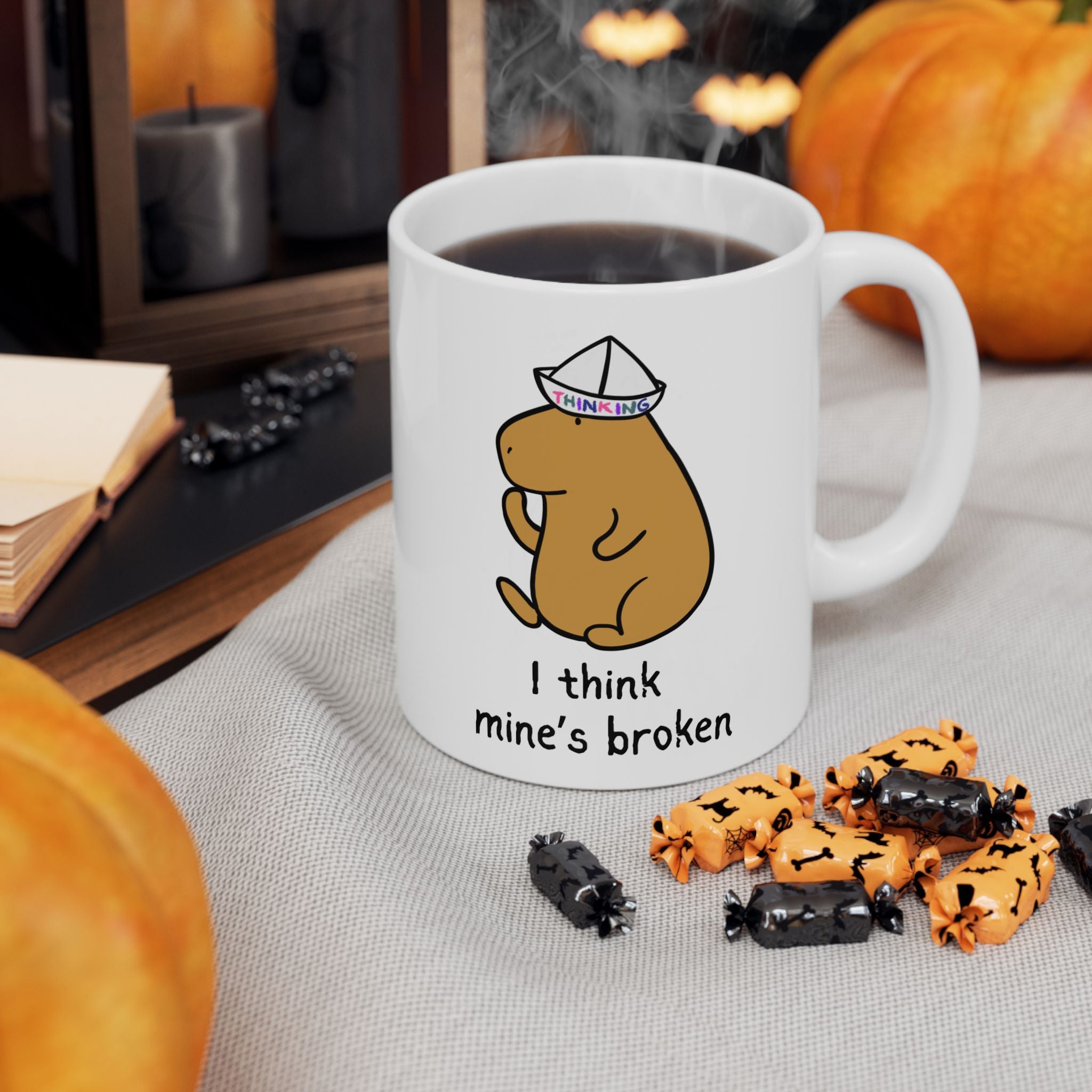 "I think mine's broken" Capybara Funny Coffee Mug