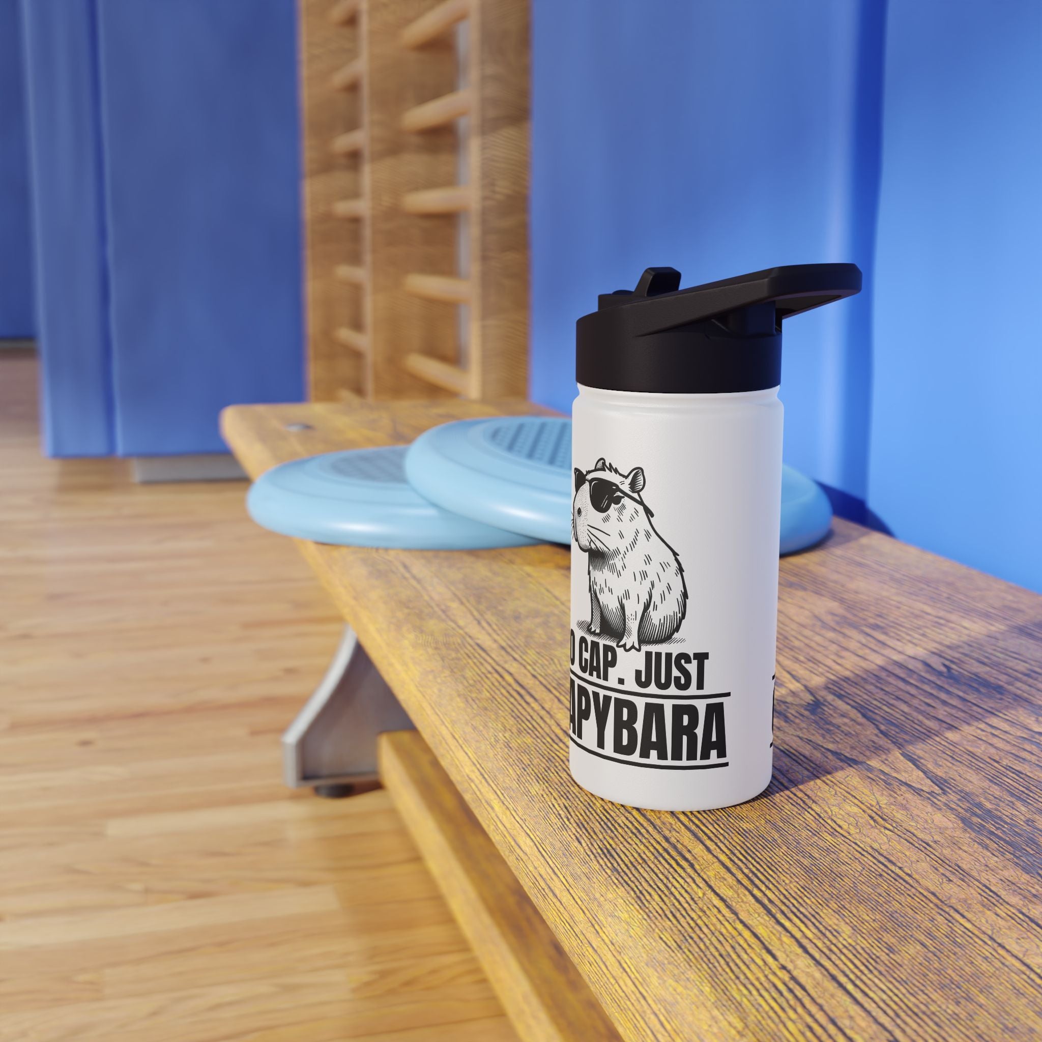 Personalized No Cap Just Capybara Water Bottle | Funny Gen Z Water Bottle | No Cap Slang