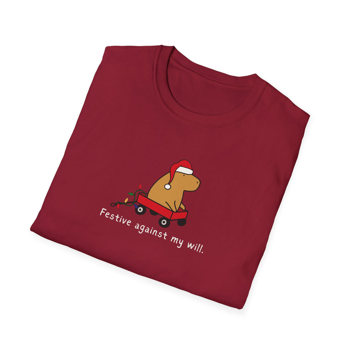 Festive Against My Will Capybara Softstyle Tee