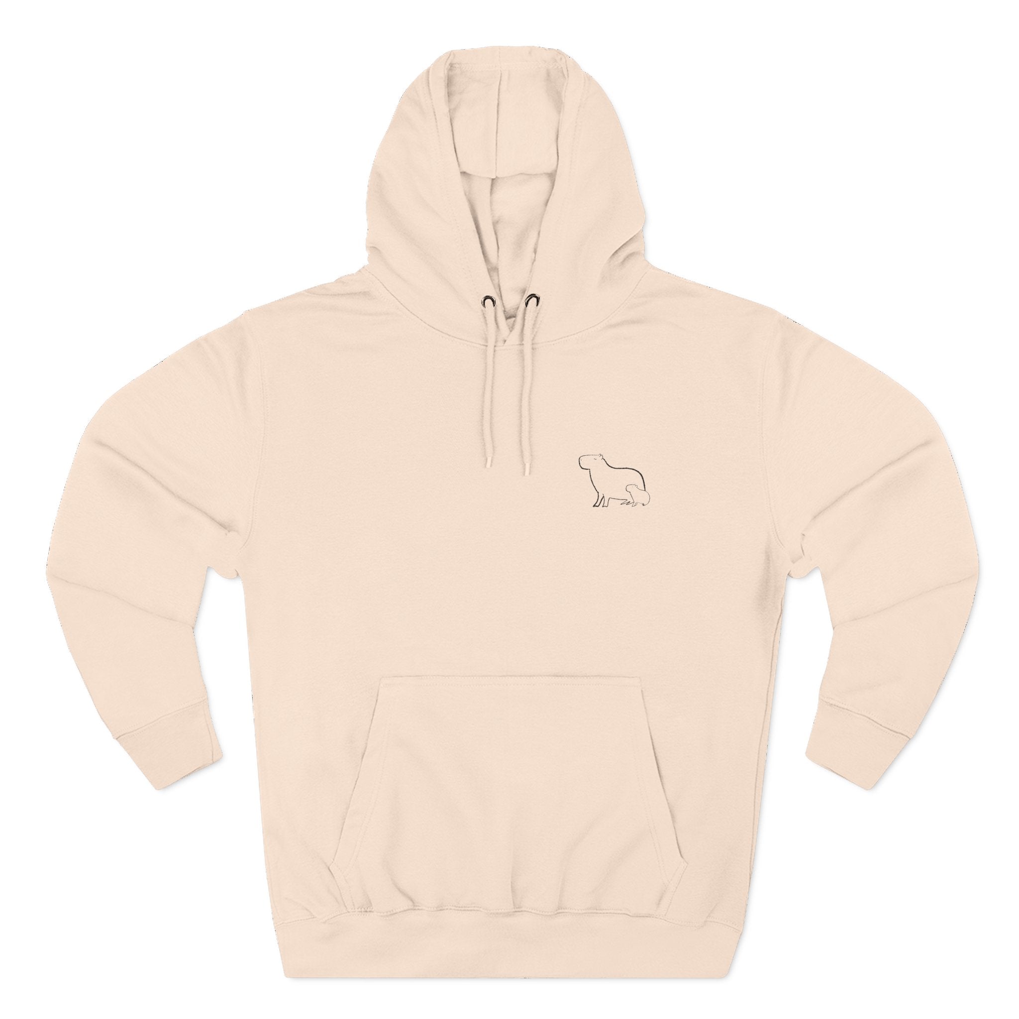 Walking Together Capybara Embroidered Premium Hoodie