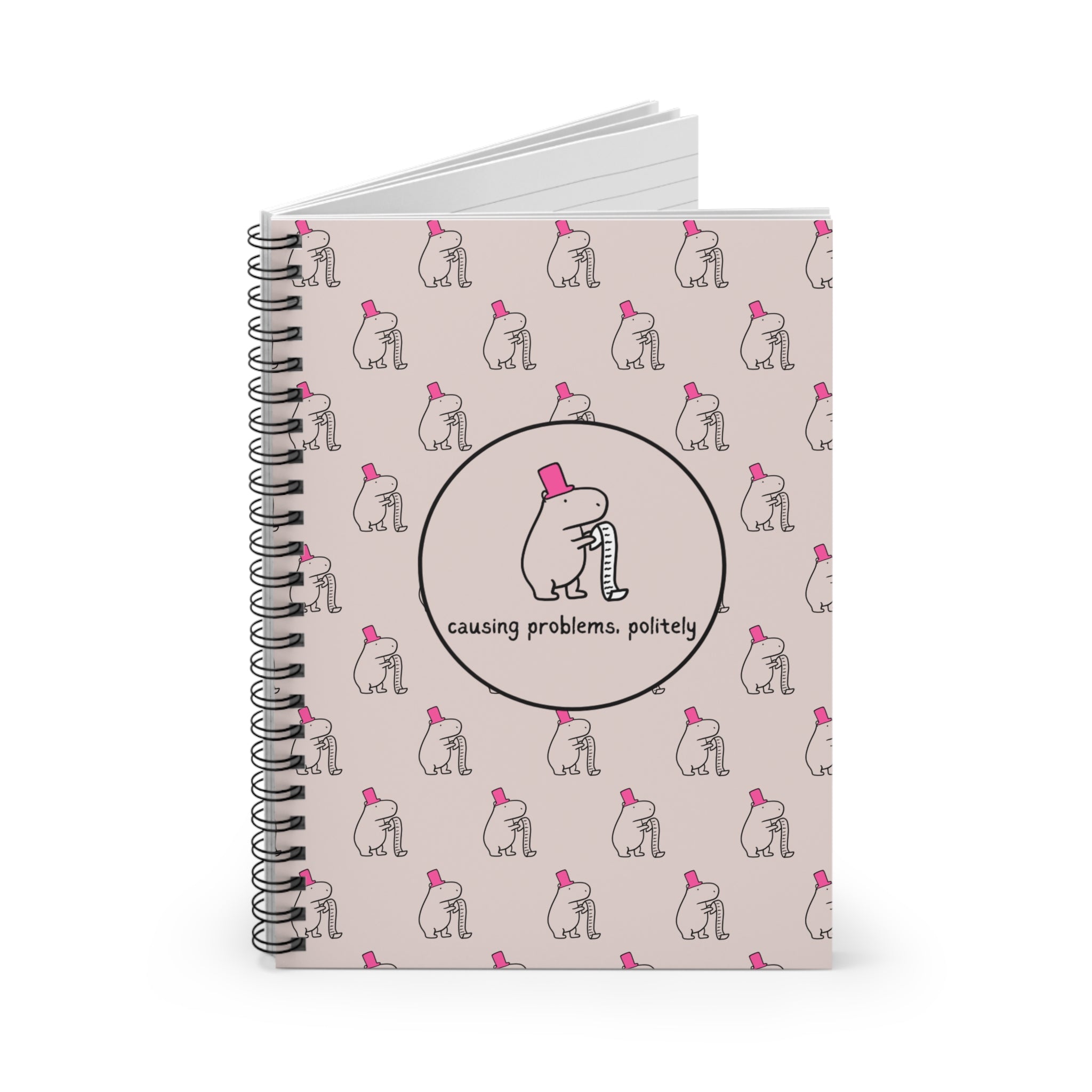 Funny Capybara Notebook – “Causing Problems, Politely” Spiral Journal