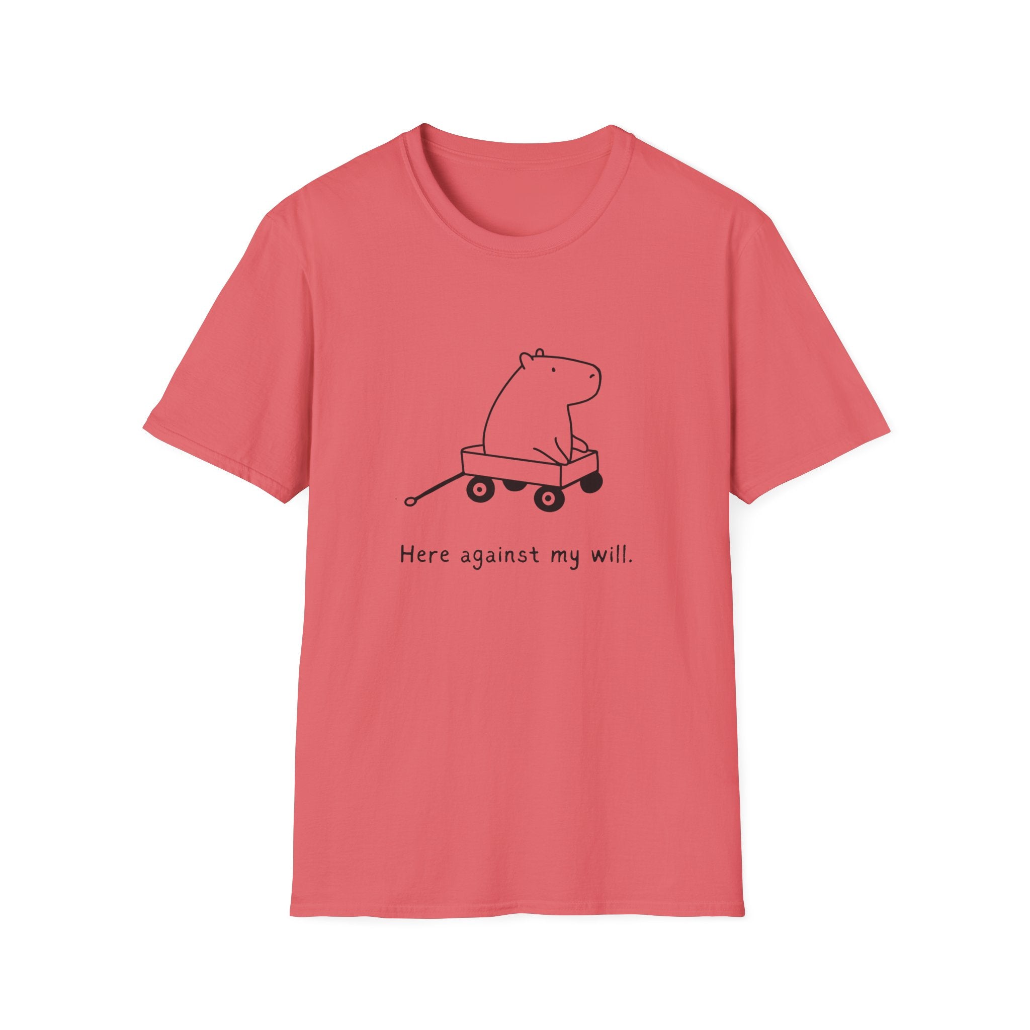 Funny Minimalist Tee - Here Against My Will Capybara Shirt