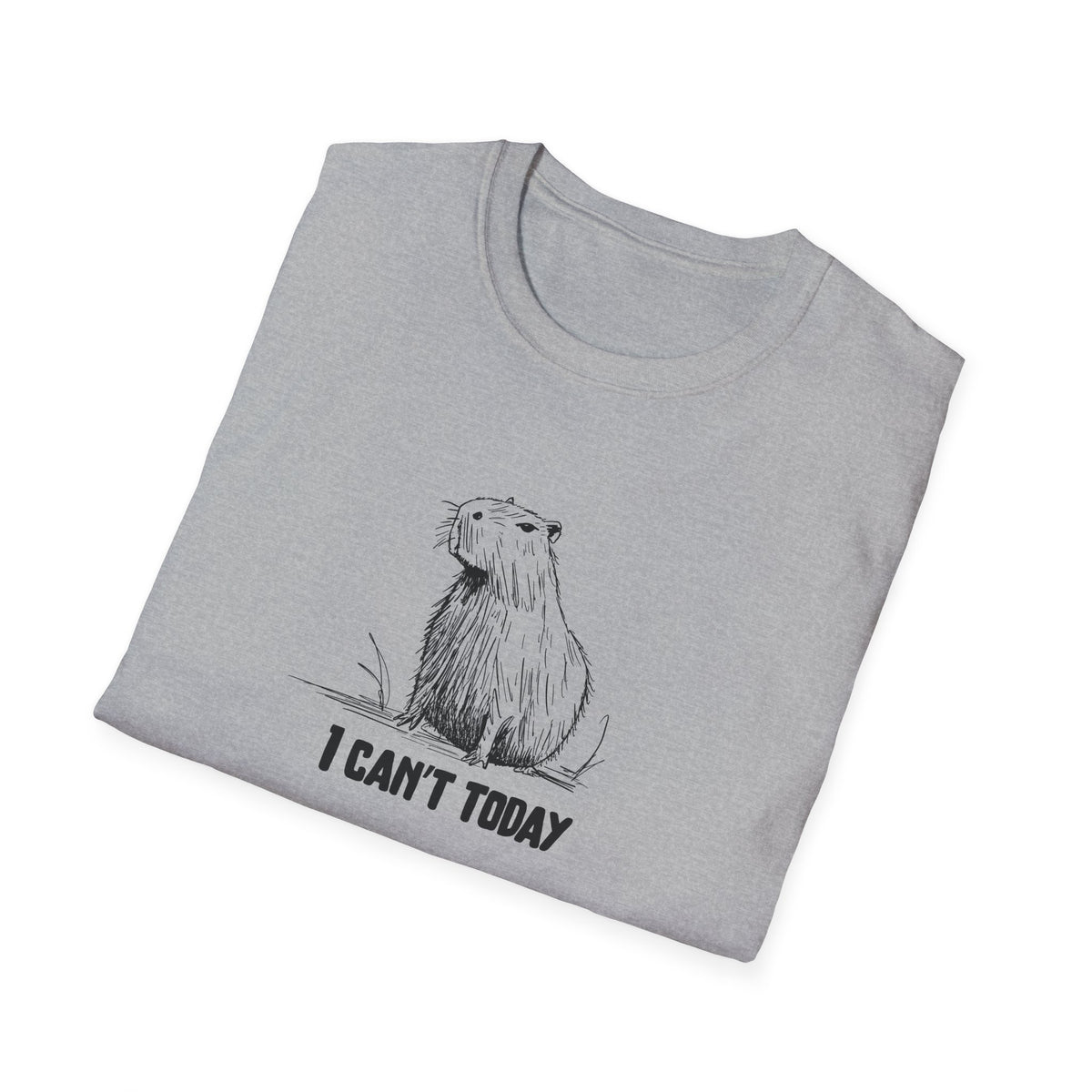 "I Can't Today" Funny Capybara Adult Softstyle Tee