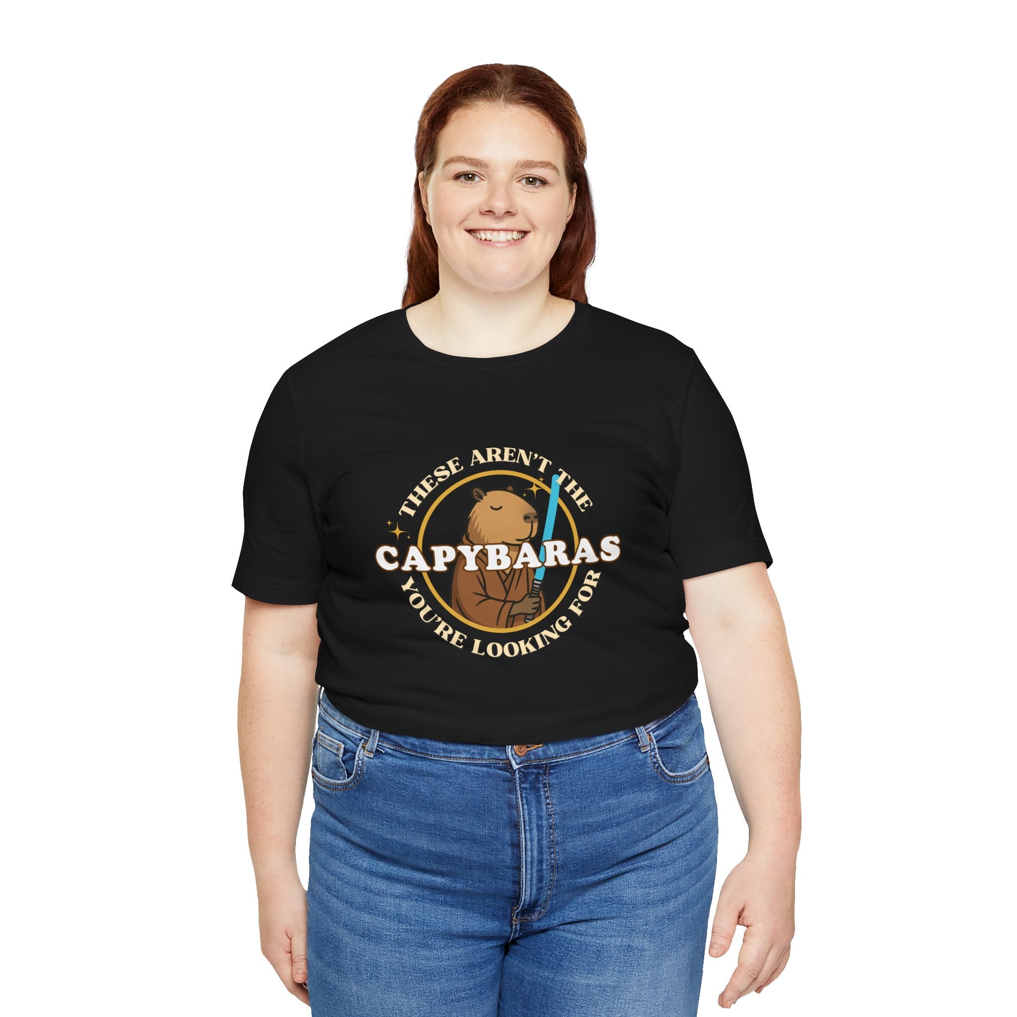 Star Wars Parody Shirt – These Aren’t the Capybaras You’re Looking For – Obi-Wan Capybara – Funny Nerd Gift - Unisex Adult Tee
