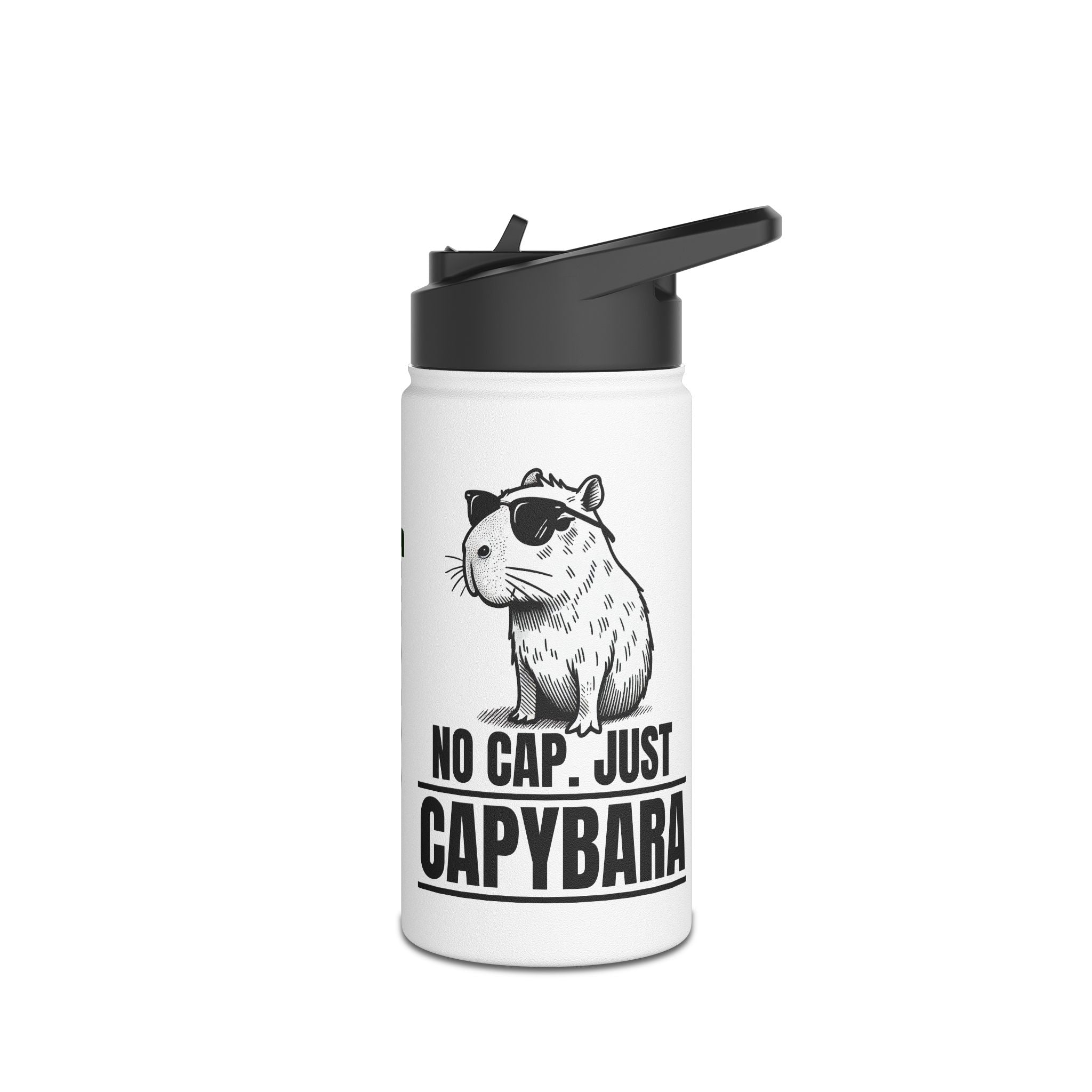Personalized No Cap Just Capybara Water Bottle | Funny Gen Z Water Bottle | No Cap Slang