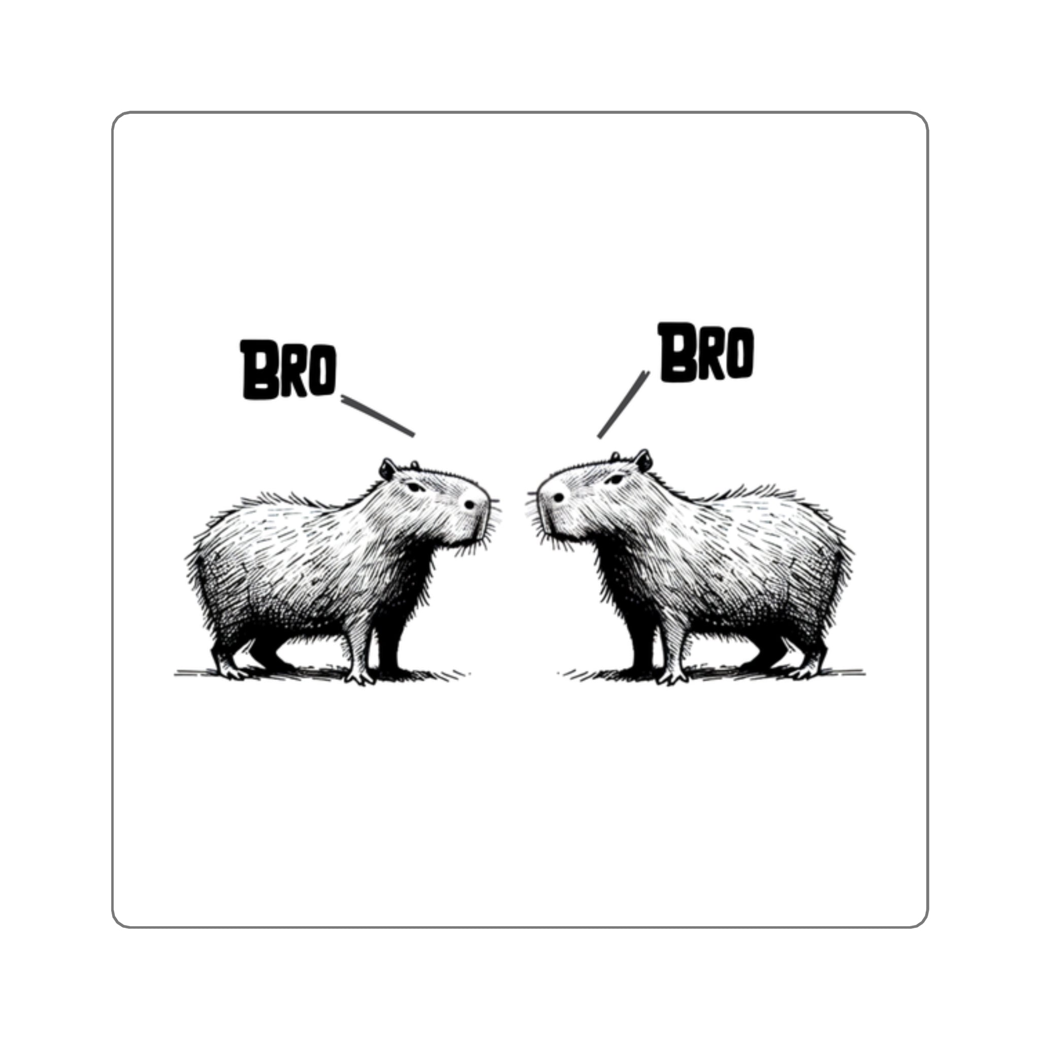 Bro Bro Sticker – Funny Capybara Meme Vinyl Sticker for Water Bottles & Laptops