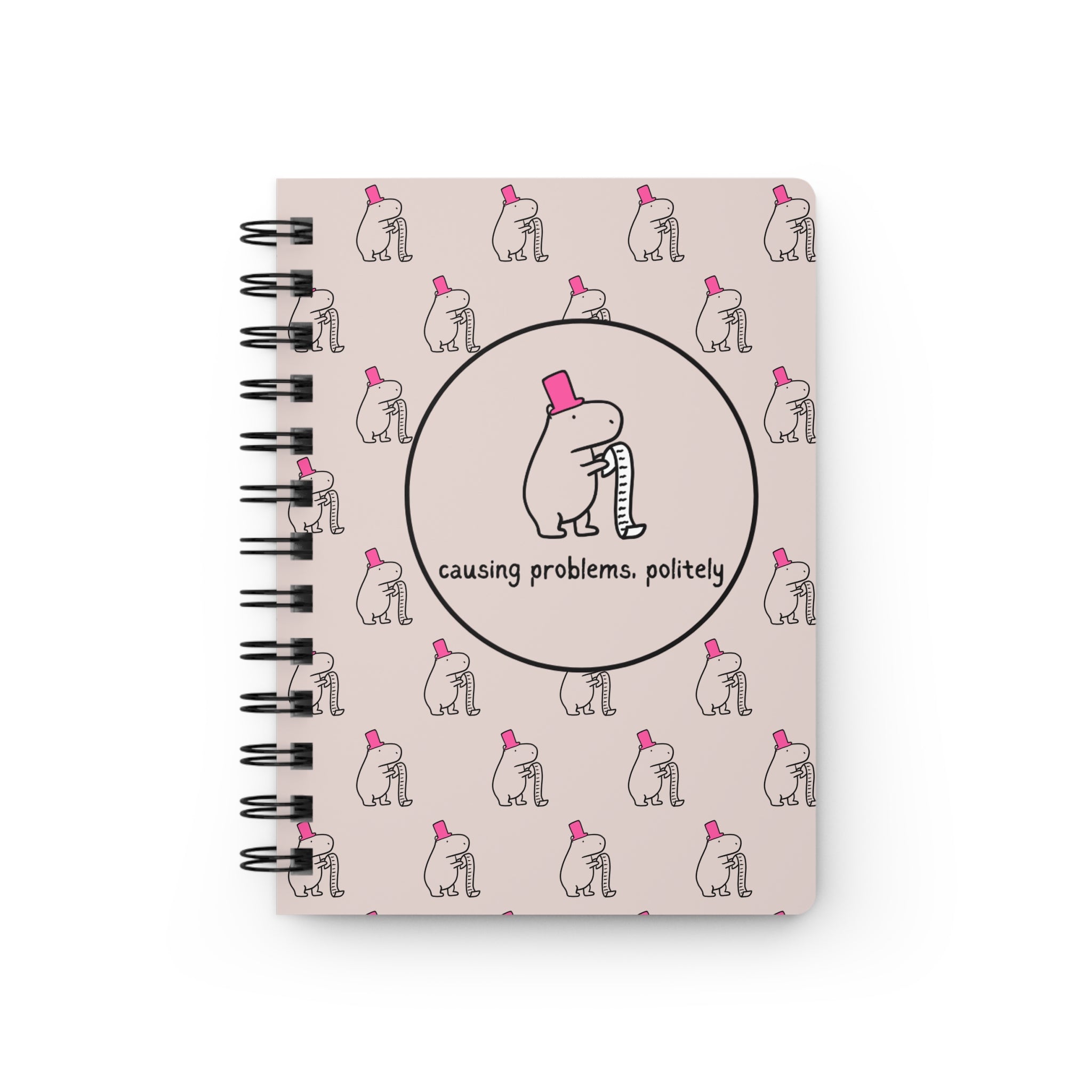 Funny Capybara Notebook – “Causing Problems, Politely” Spiral Journal