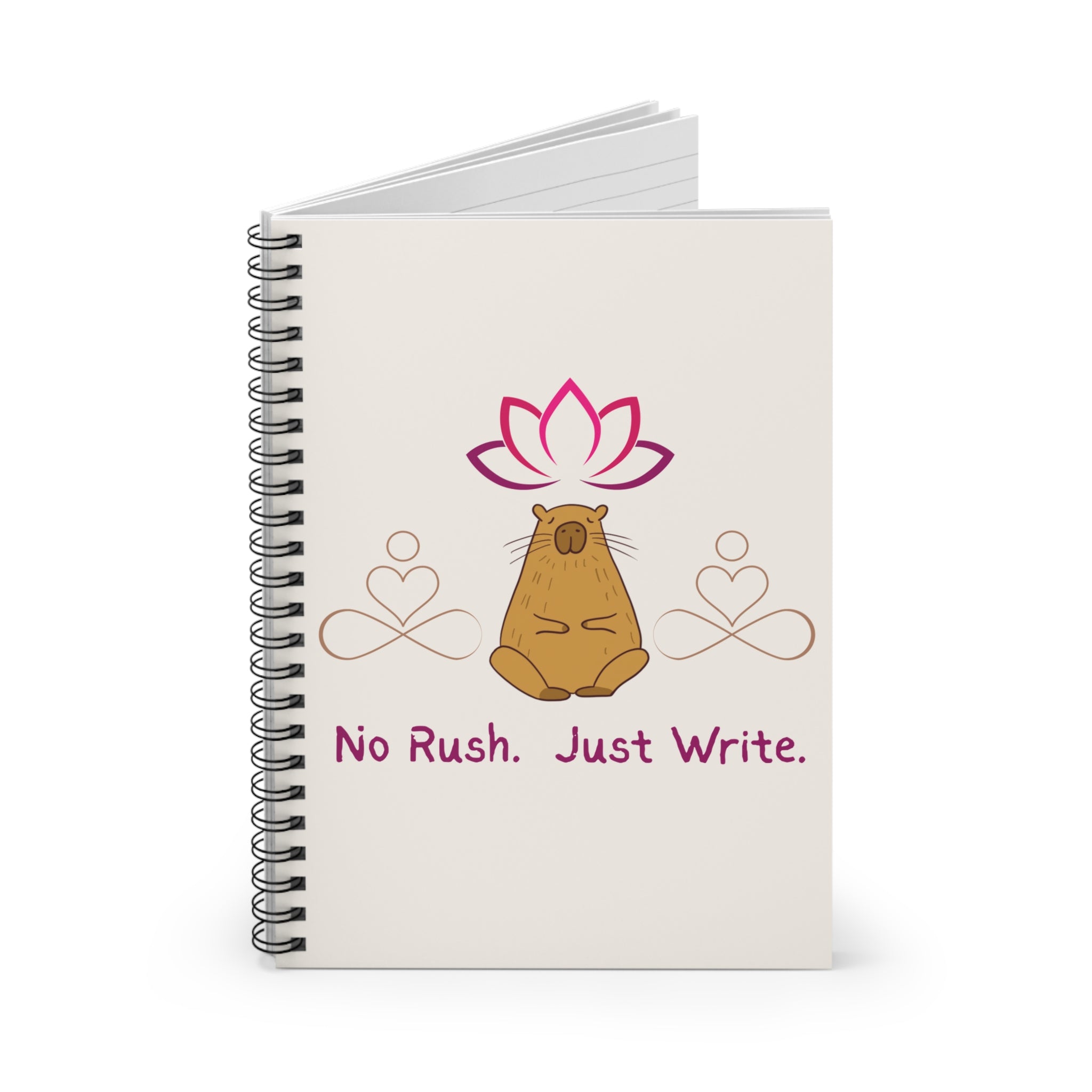 Capybara Aesthetic Notebook – No Rush Just Write Journal