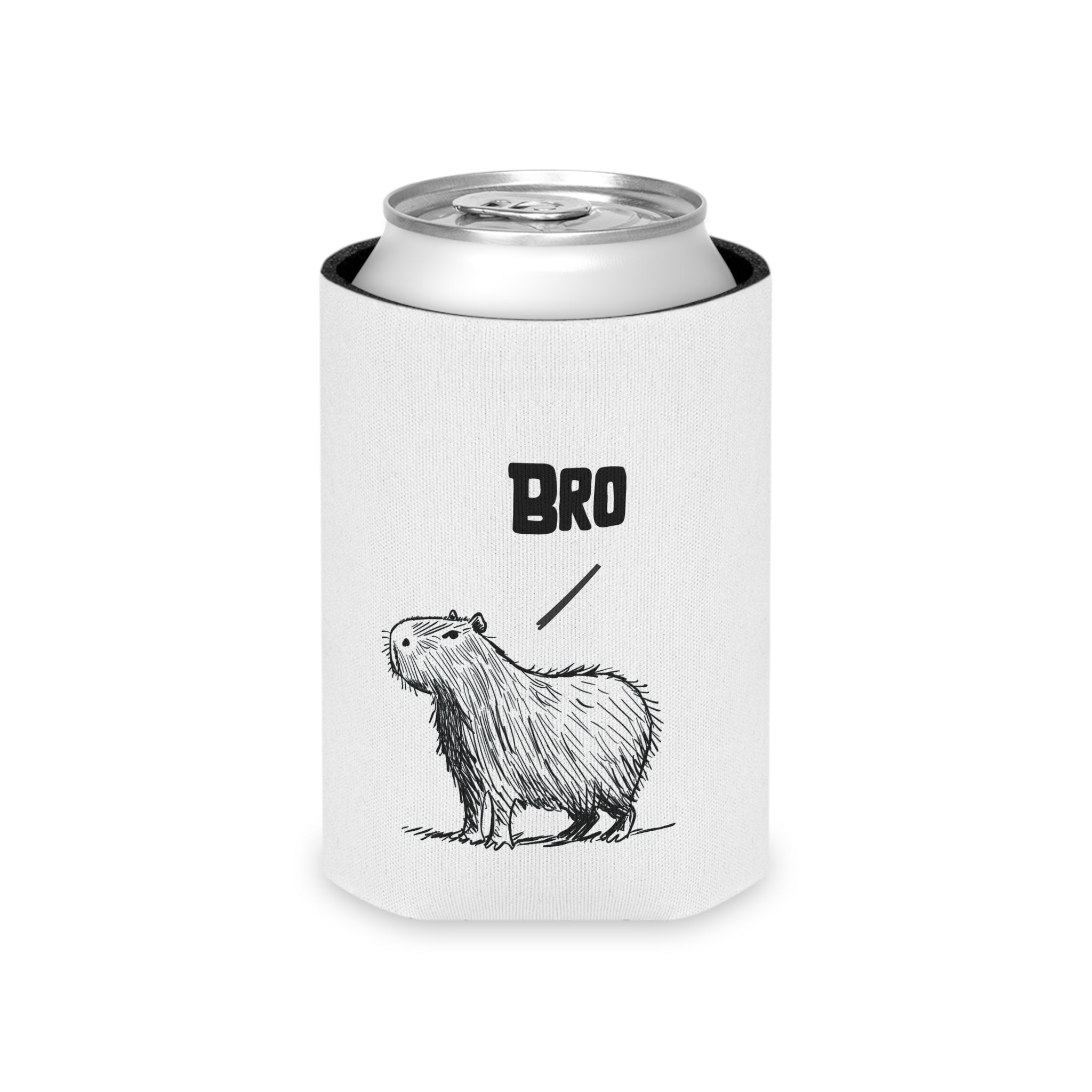 Funny Capybara Koozie “Bro” – Can Cooler for Beer, Soda & Funny Gift
