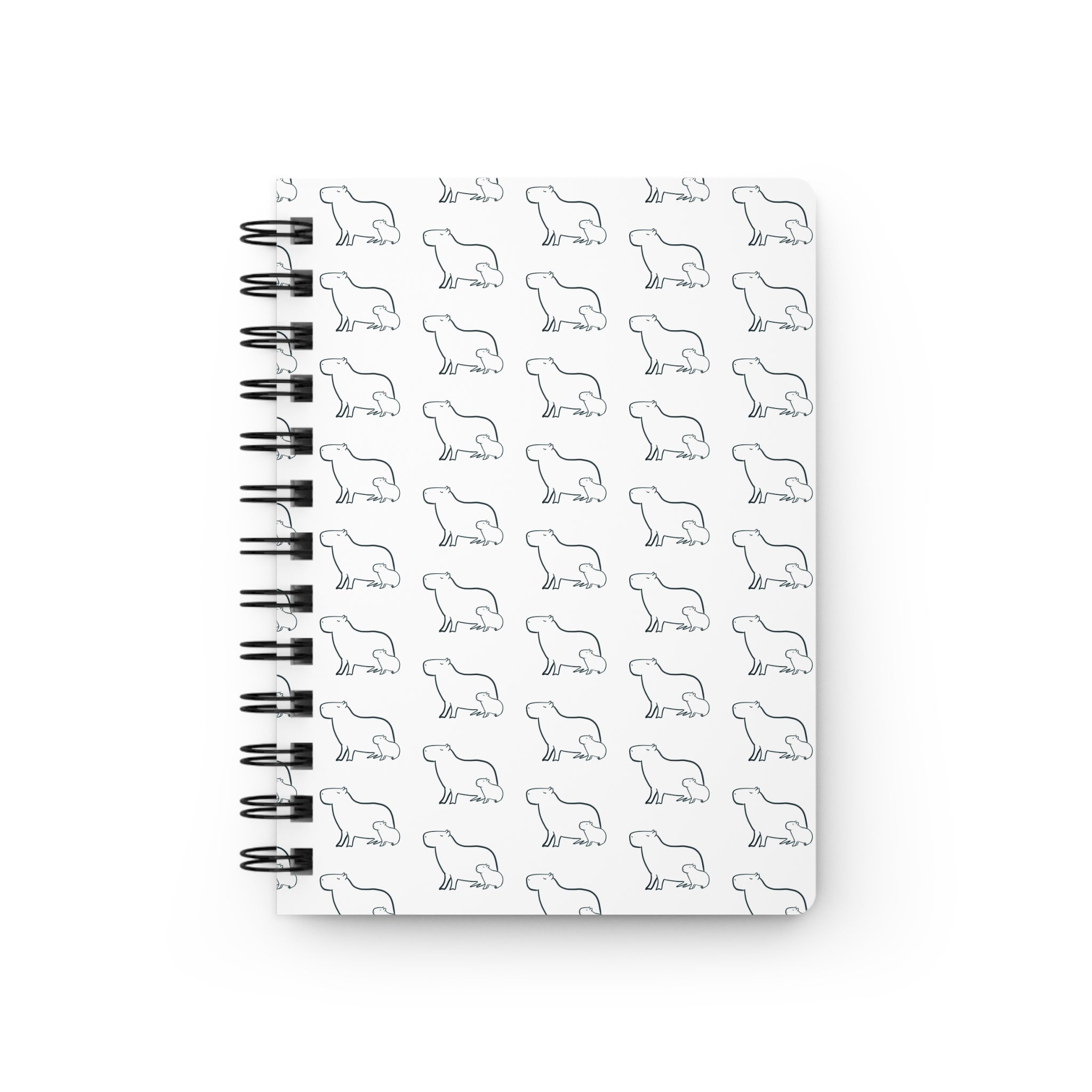 Minimalist Capybara Spiral Notebook – Mom and Baby Pattern Journal