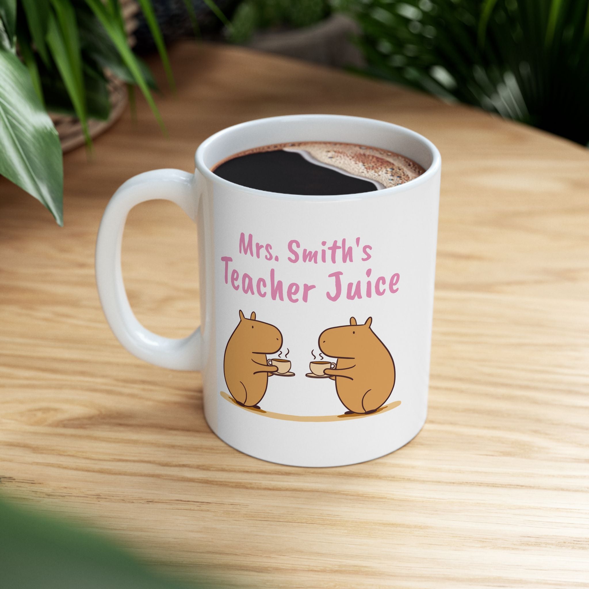 Personalized Teacher Juice Capybara Mug – Funny Gift