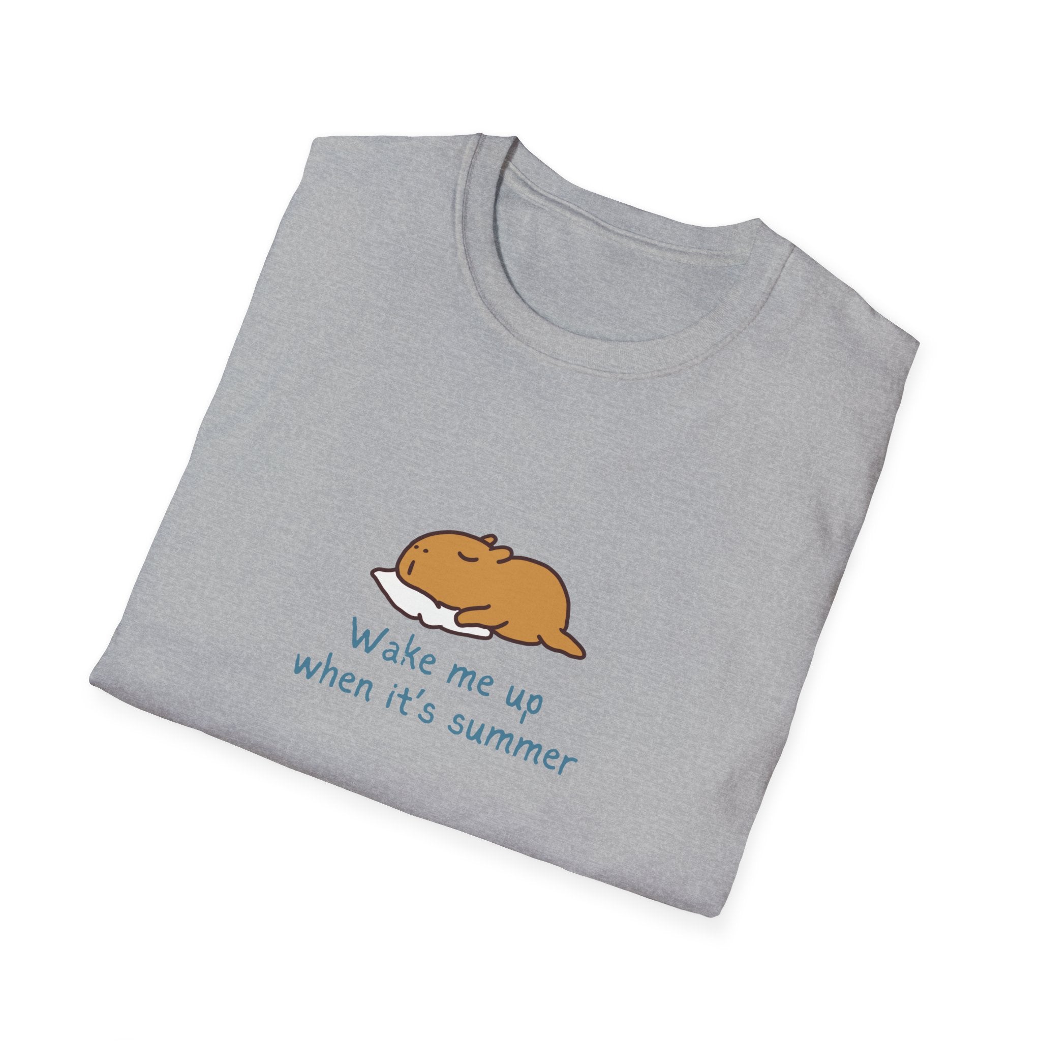 "Wake Me Up When Its Summer" Capybara Nap Softstyle Adult Tee