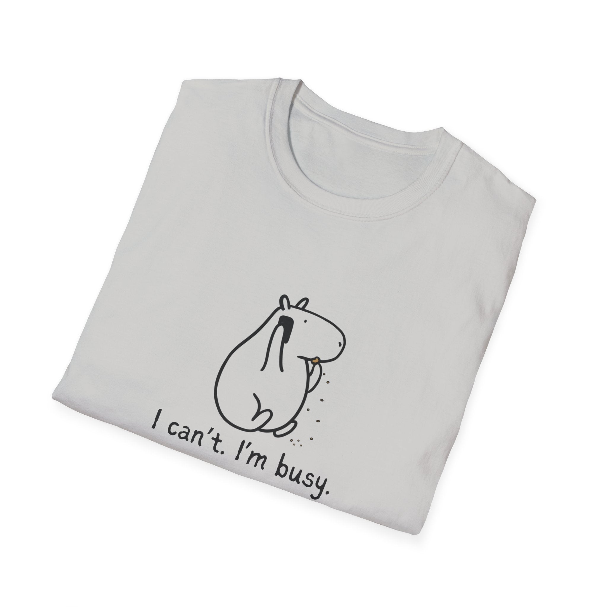 "I can't. I'm busy" Capybara Priorities Softstyle Adult Tee