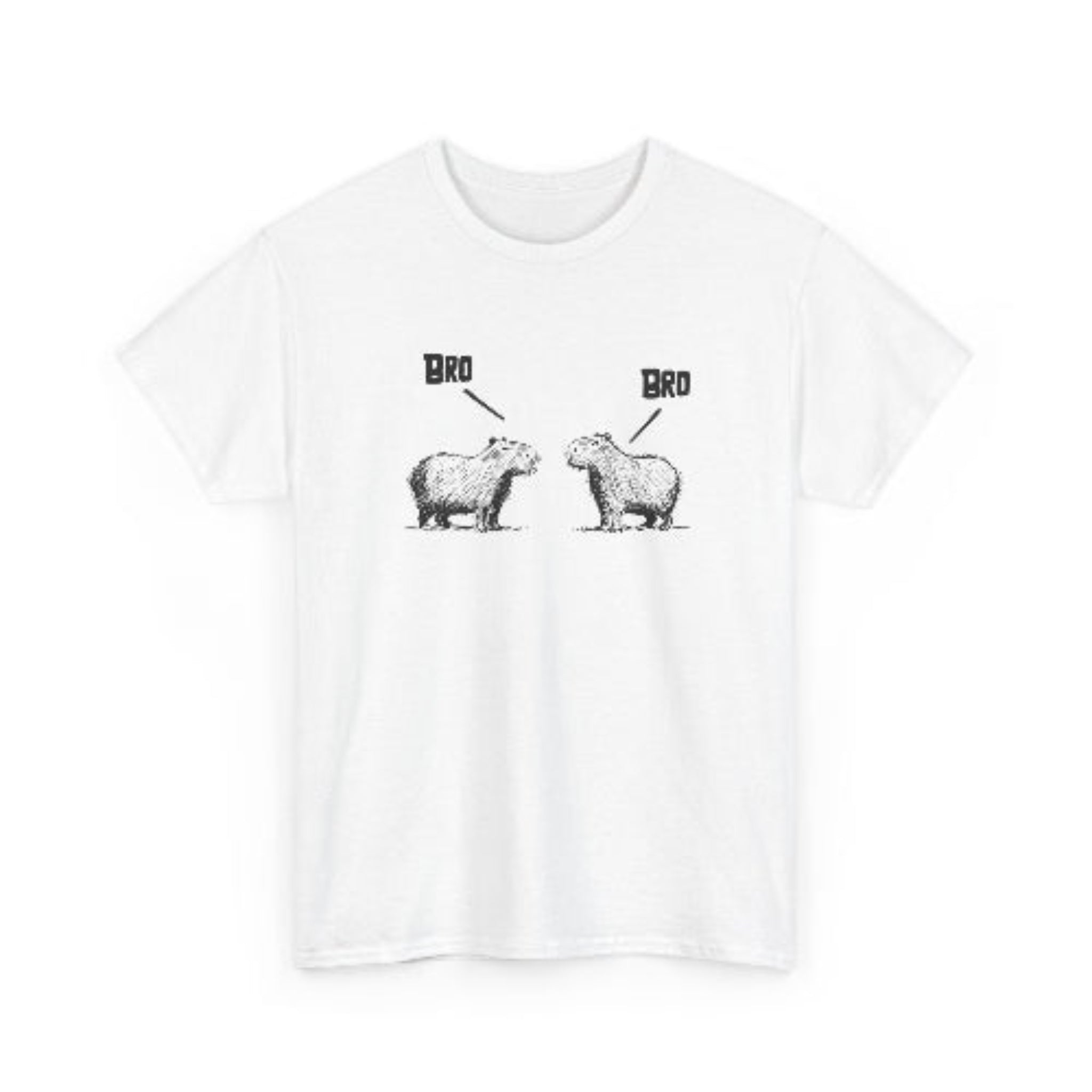 "Bro, Bro" Funny Capybara Bros Graphic Adult Heavy Tee