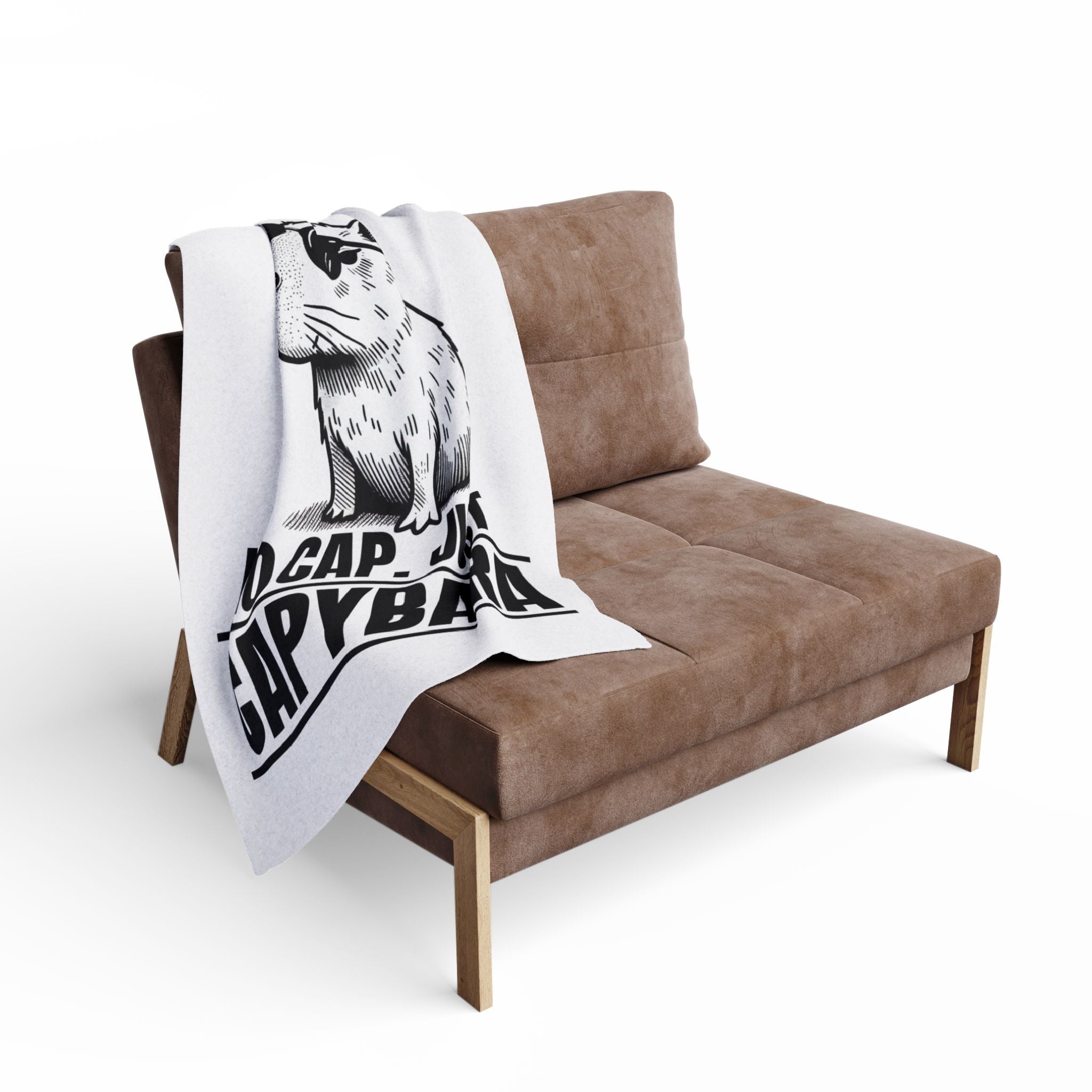 No Cap, Just Capybara Fleece Throw,