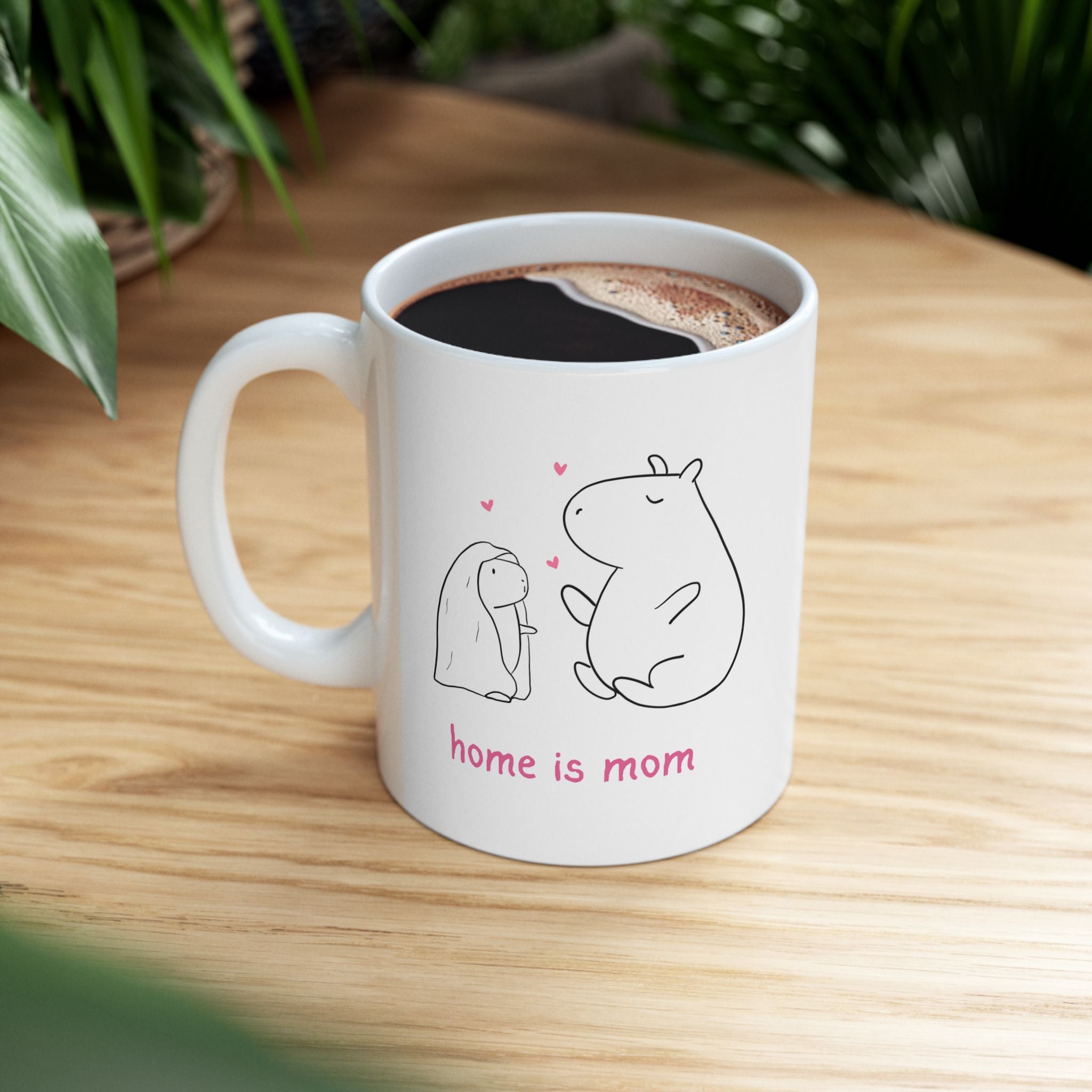Home is Mom Mug – Cute Capybara Mother’s Day Gift for Mom