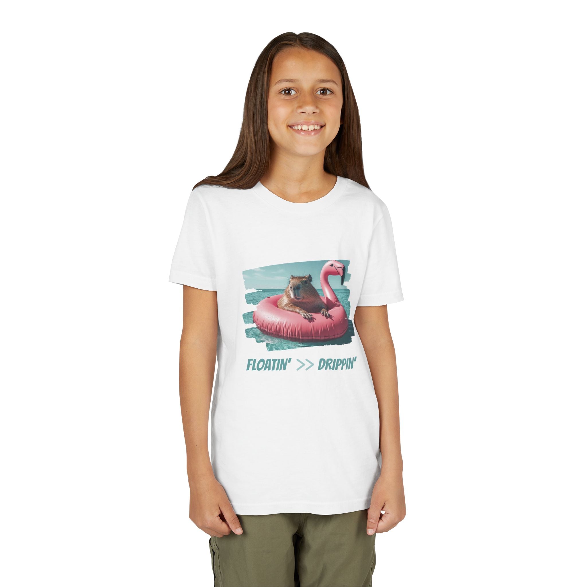 Floatin >> Drippin Capybara - Unisex Youth Tee
