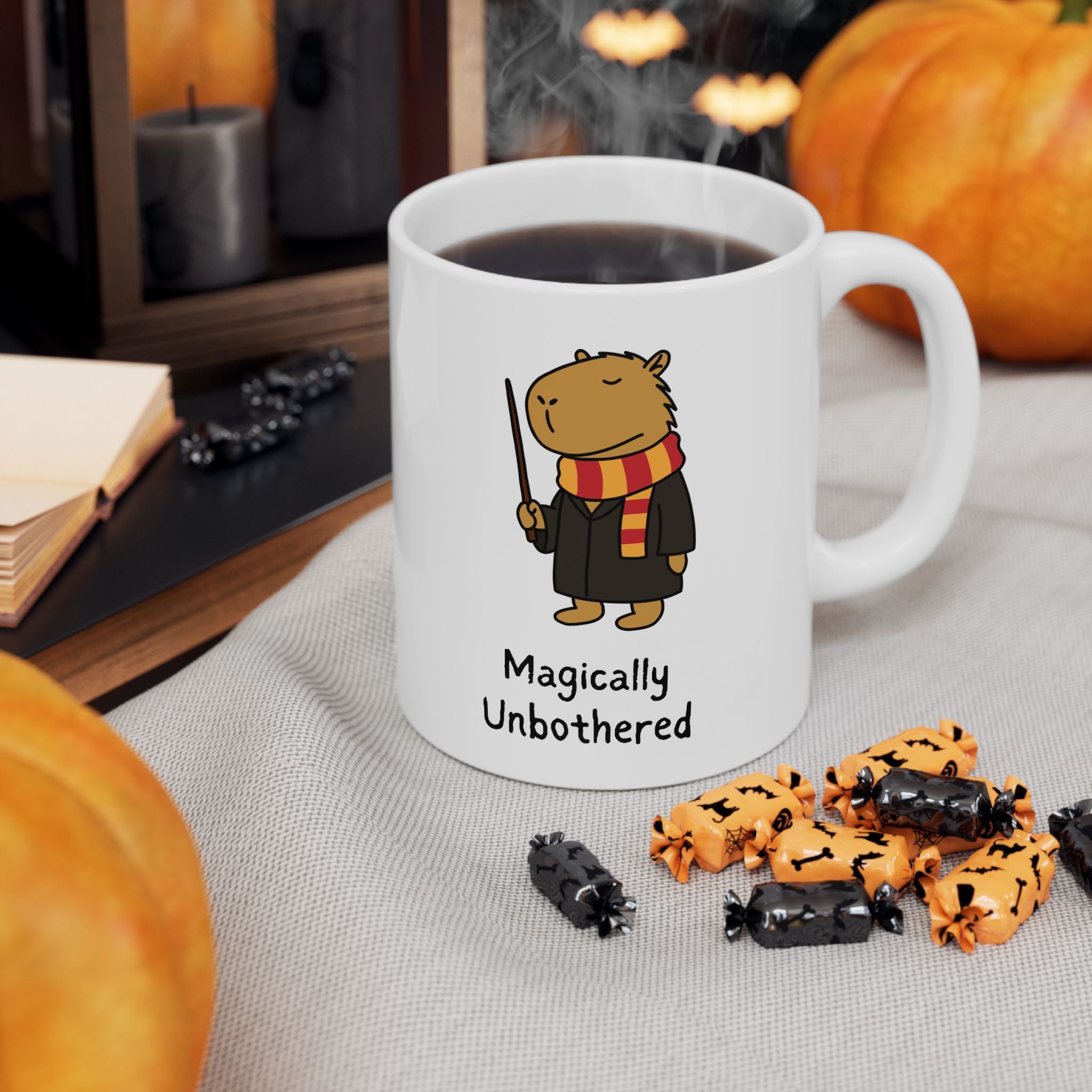 "Magically Unbothered" Capybara Wizard Coffee Mug
