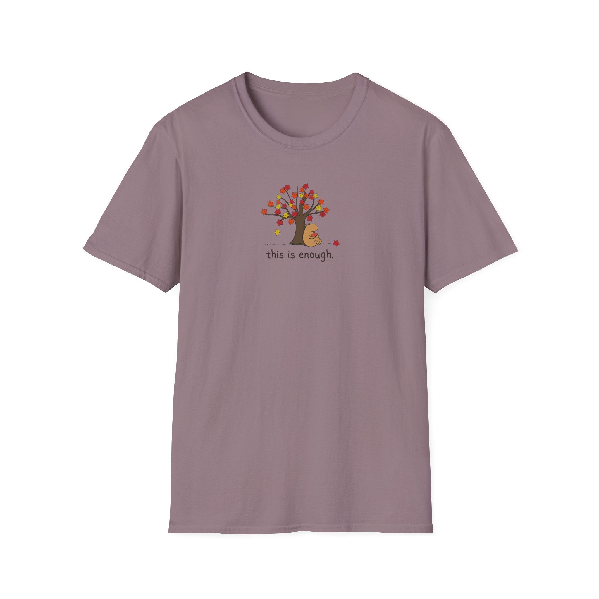 Autumn Leave This is Enough - Capybara Softstyle Adult T-Shirt