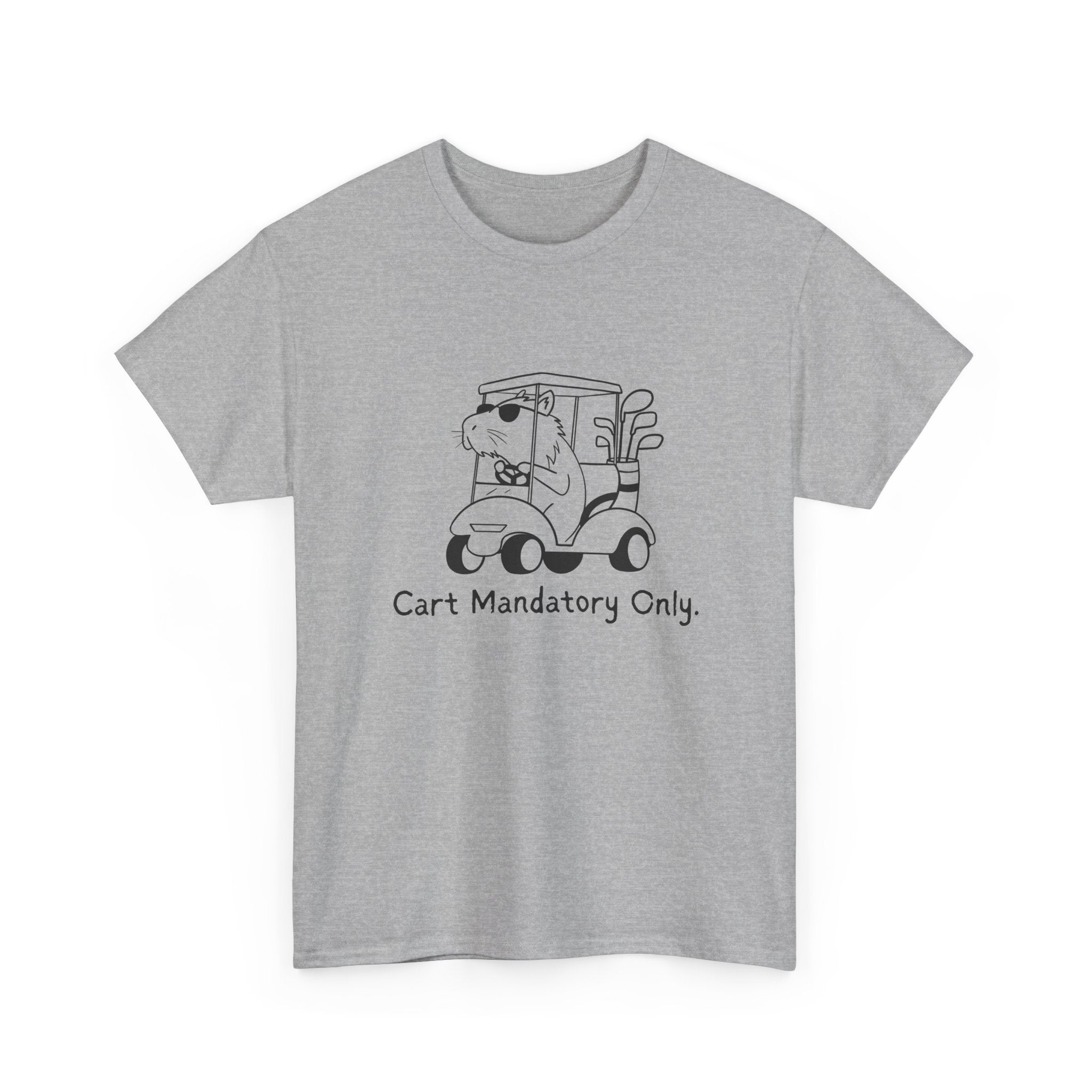 Funny Golf Shirt "Cart Path Mandatory" Capybara Golf Heavy Tee
