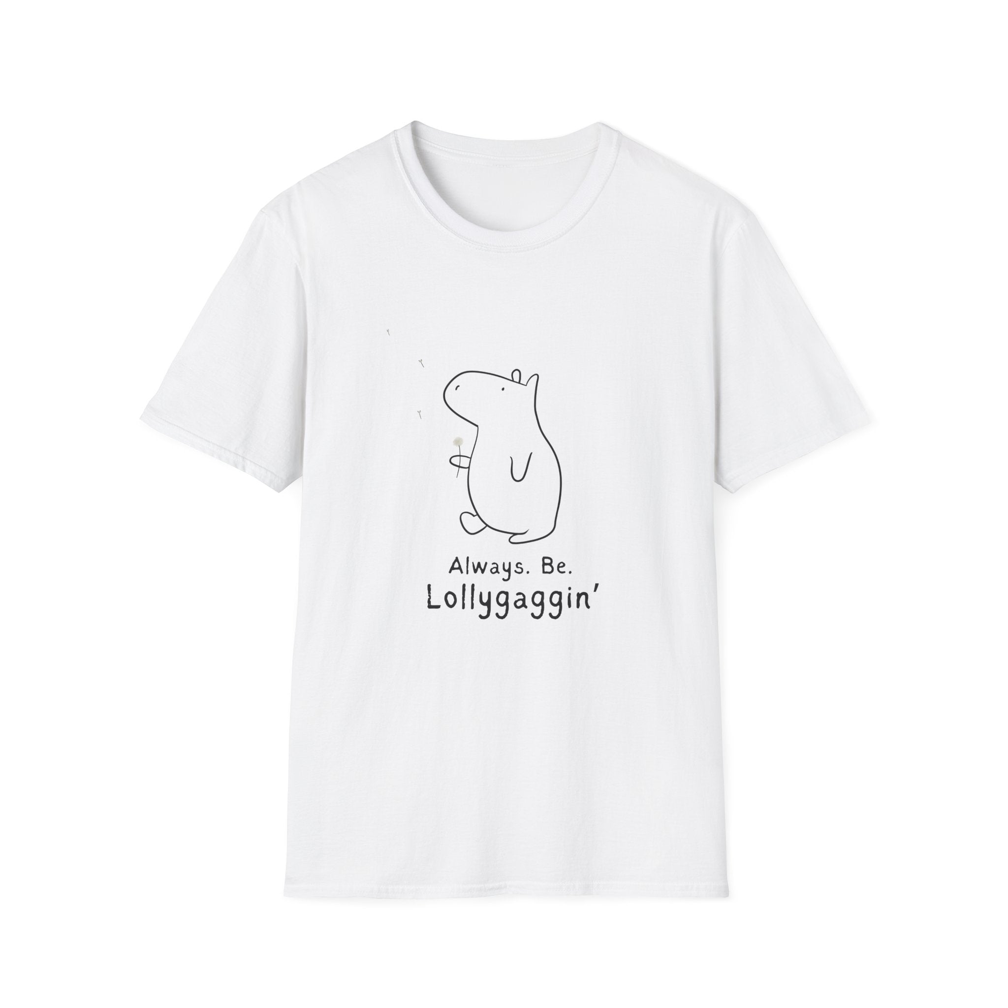 Funny Minimalist Tee - Always. Be. Lollygaggin’. Capybara Shirt