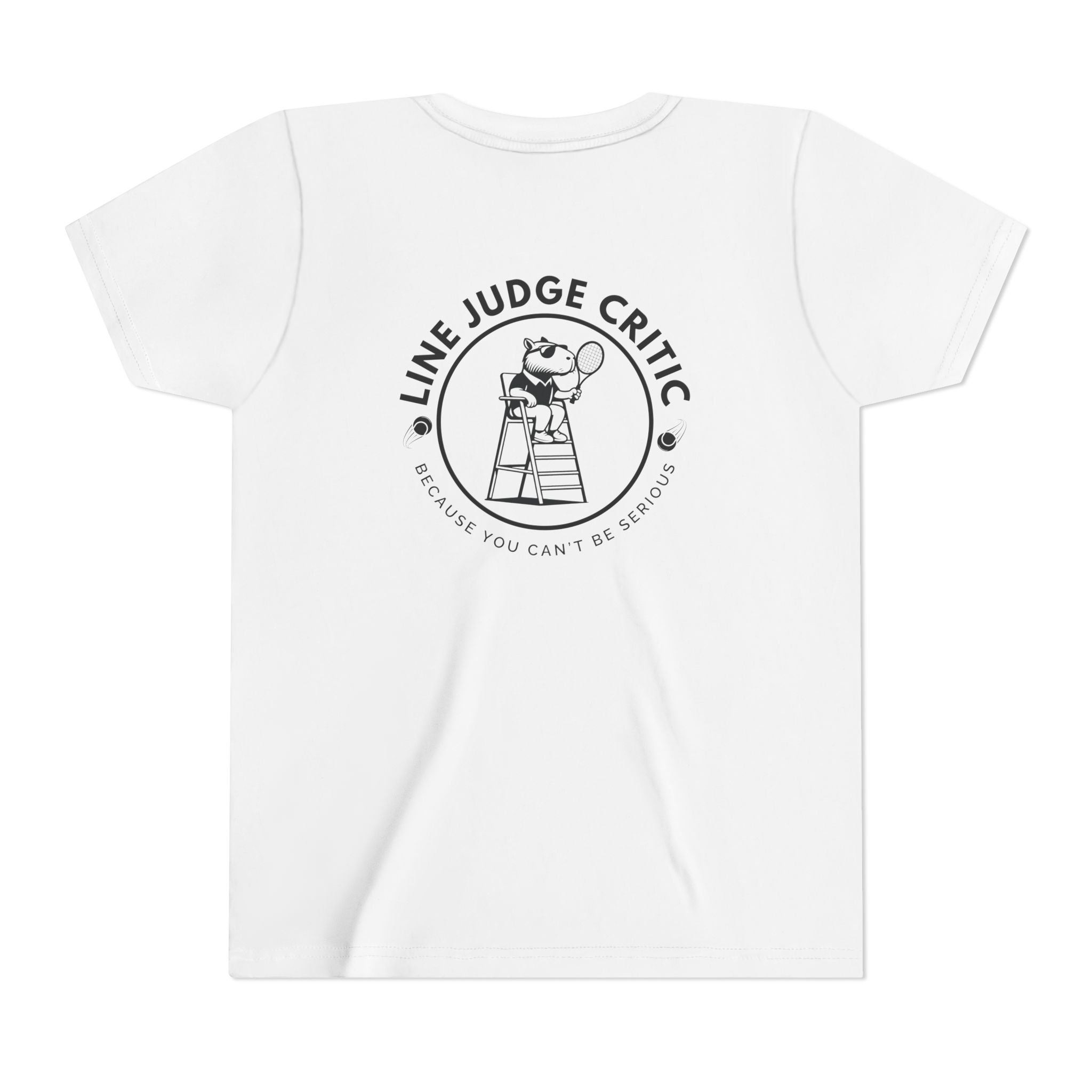 Kids Tennis Shirt – Funny Capybara Line Judge Tee – “You Can't Be Serious” Youth Sports Shirt for Tennis Practice or Gift