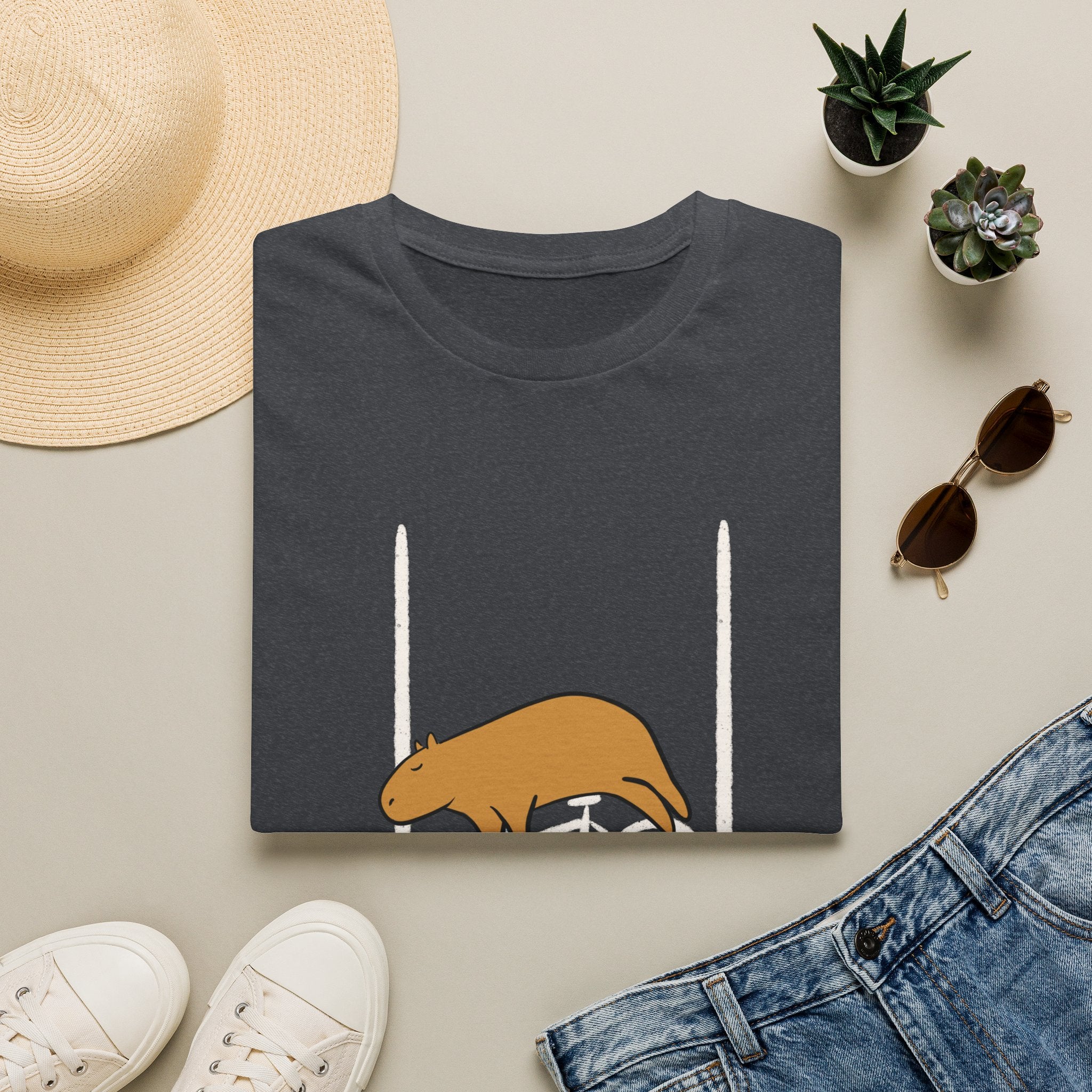Capybara Bike Lane Softstyle Adult Tee