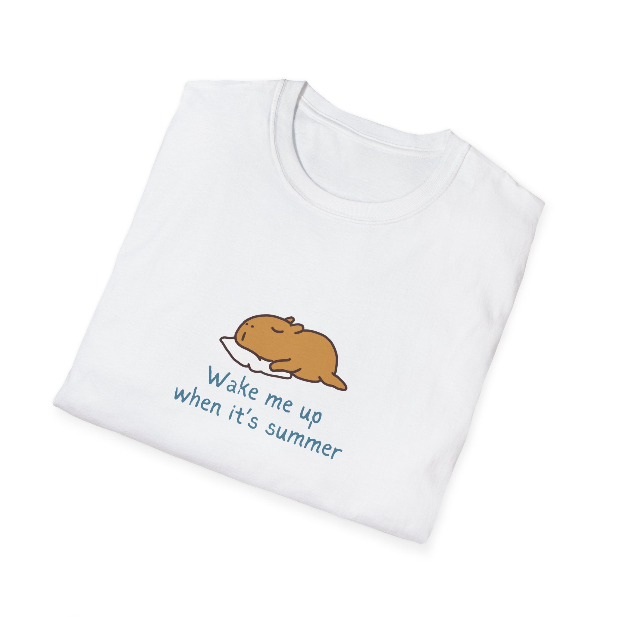 "Wake Me Up When Its Summer" Capybara Nap Softstyle Adult Tee