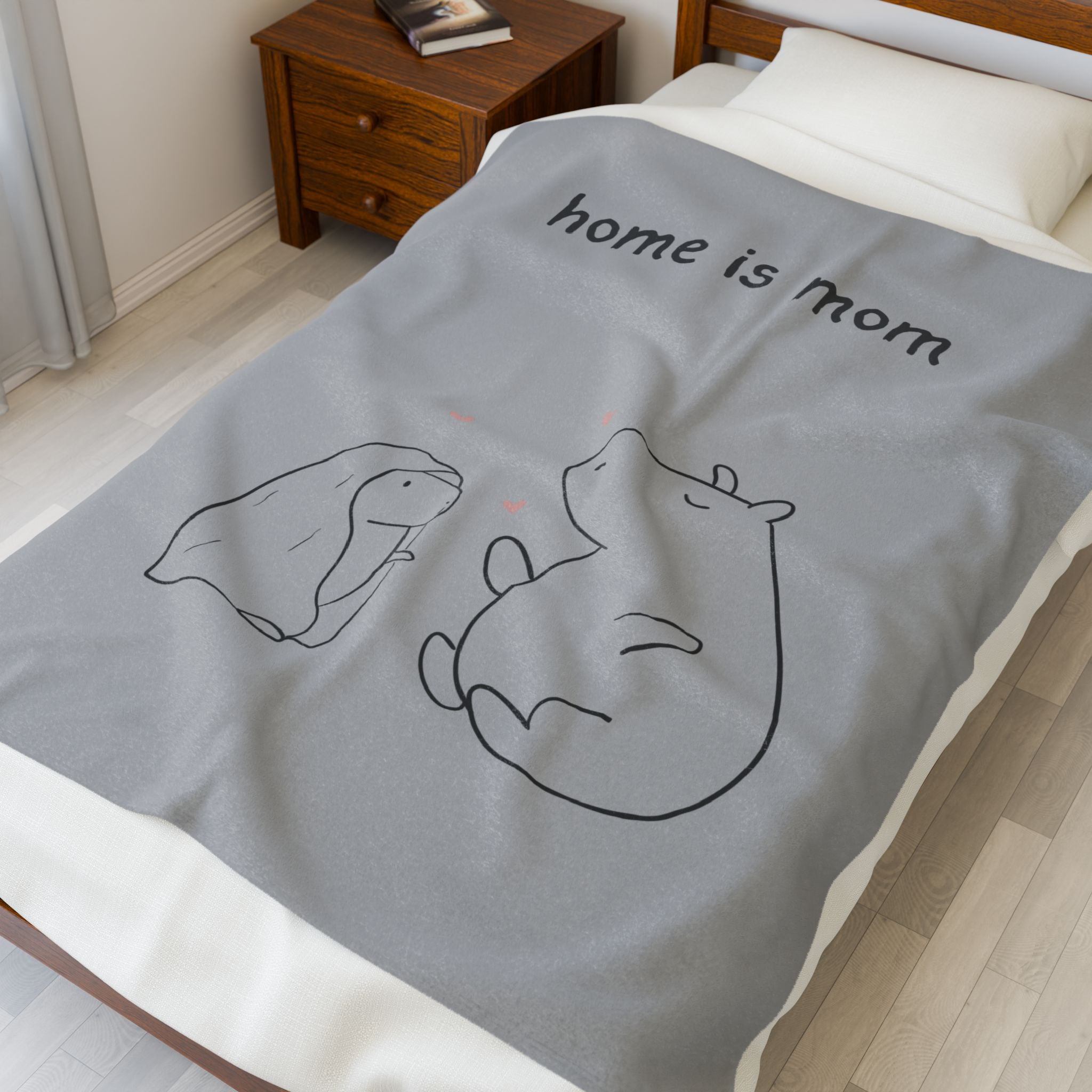 Home Is Mom Blanket – Sentimental Gift for Mom Cozy Throw