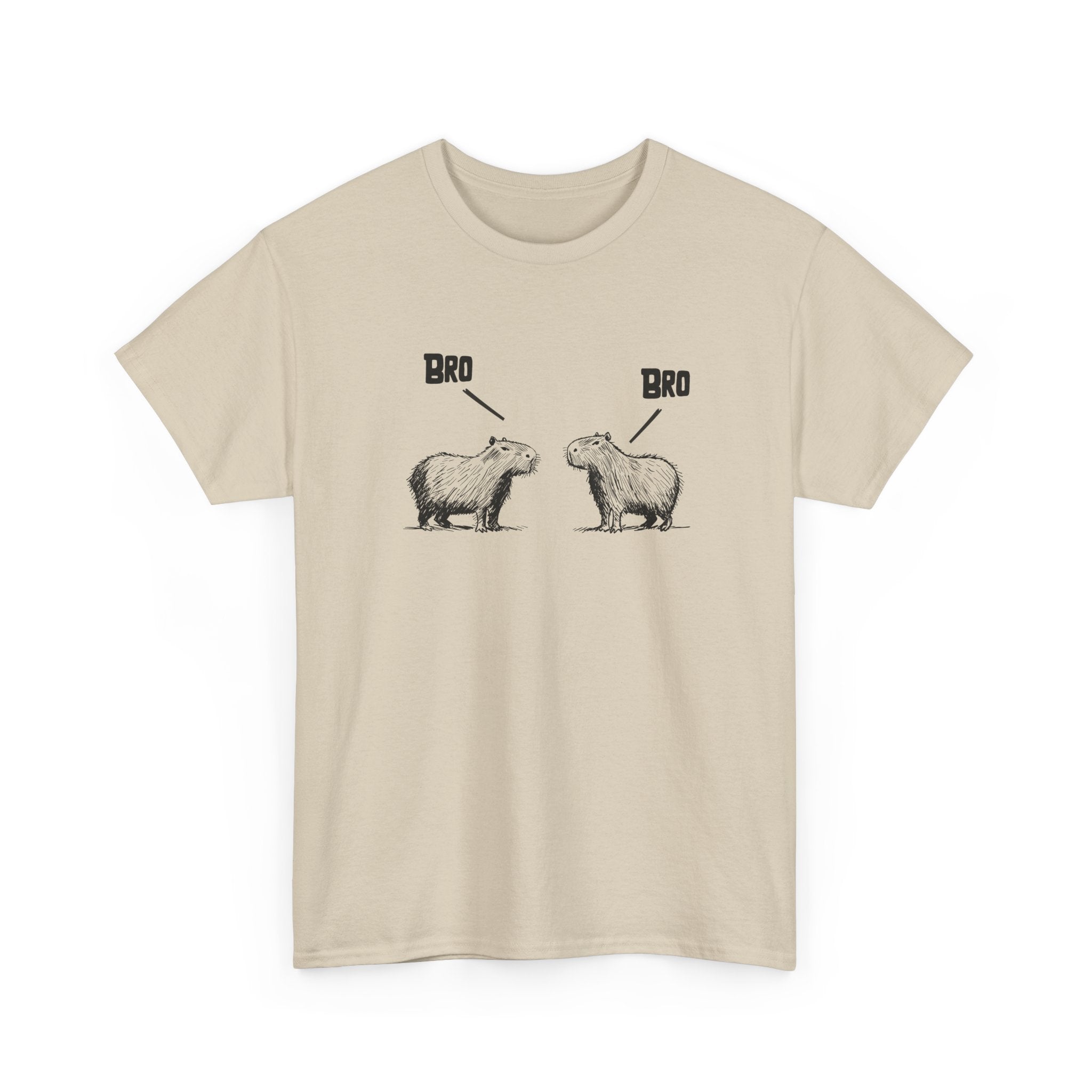 "Bro, Bro" Funny Capybara Bros Graphic Adult Heavy Tee