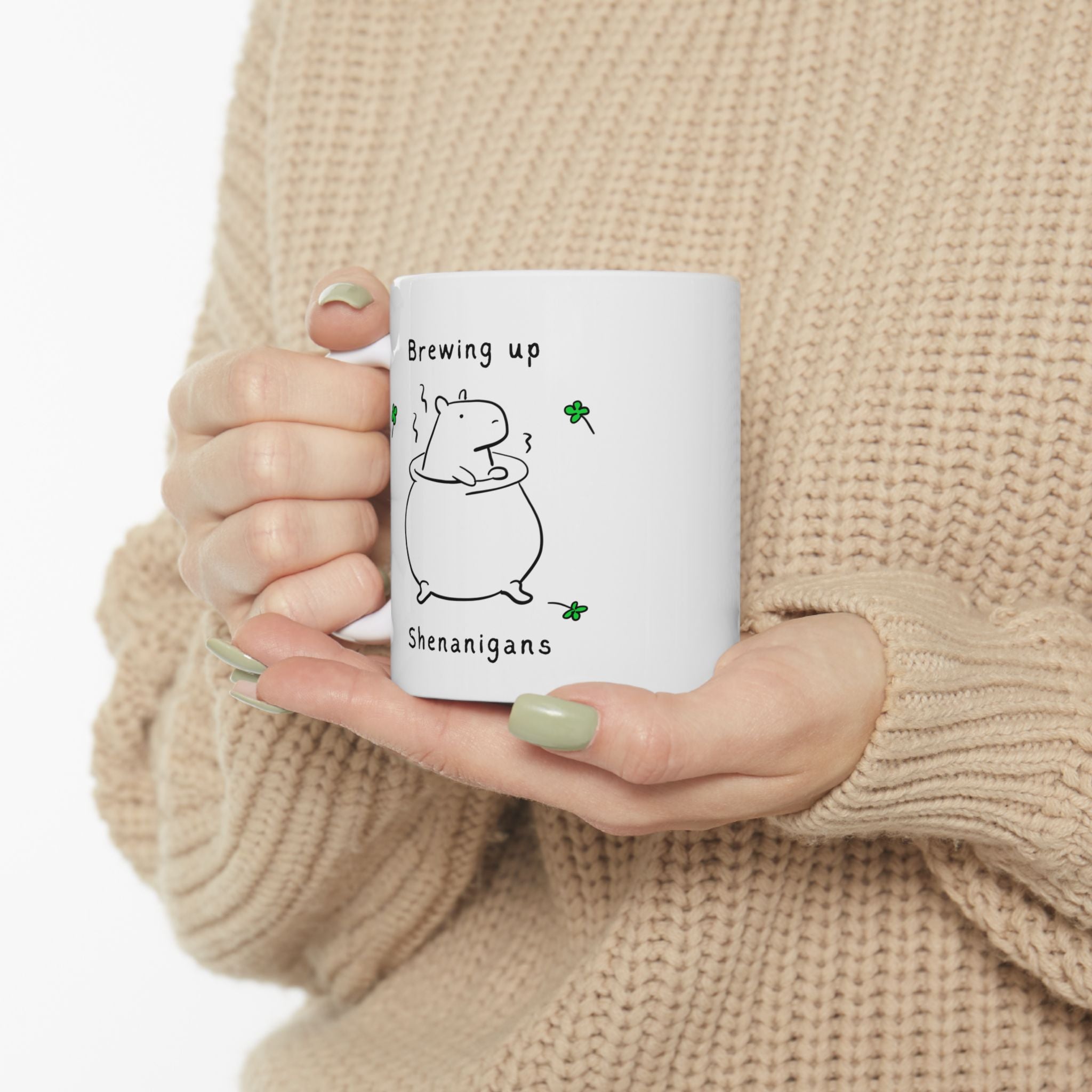 Capybara St Patricks Day ceramic mug design - view 6