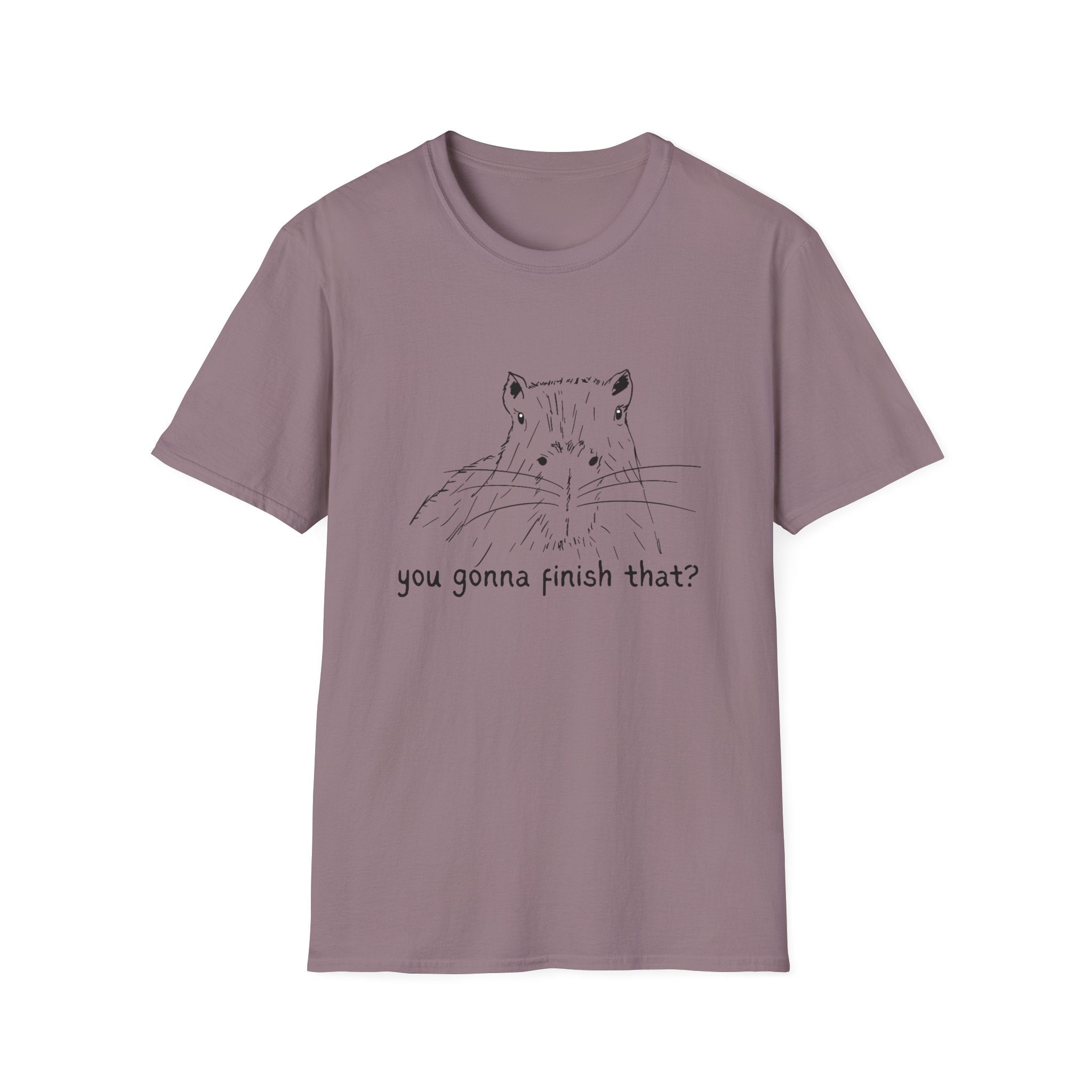 "You gonna finish that?" Capybara Leftover Lover Softstyle Adult Tee