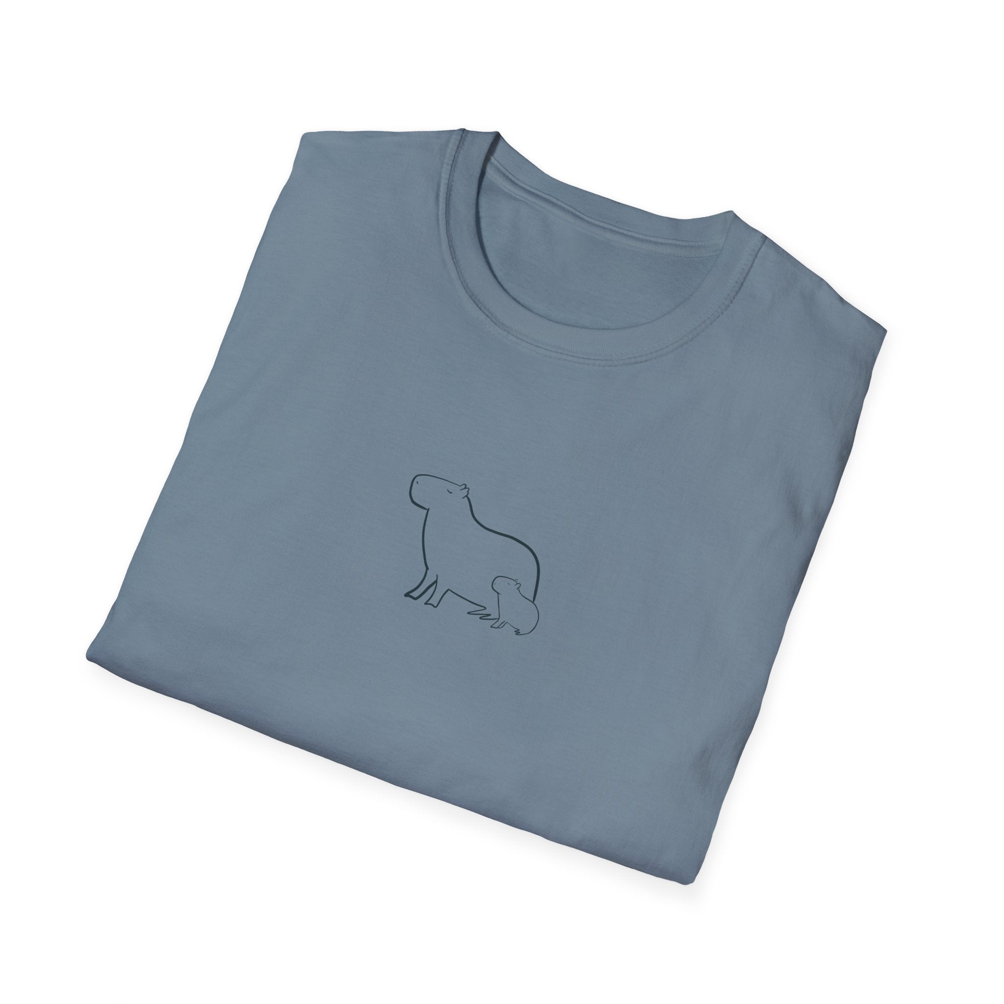 Minimalist Capybara Shirt – Mom & Baby Walk Tee