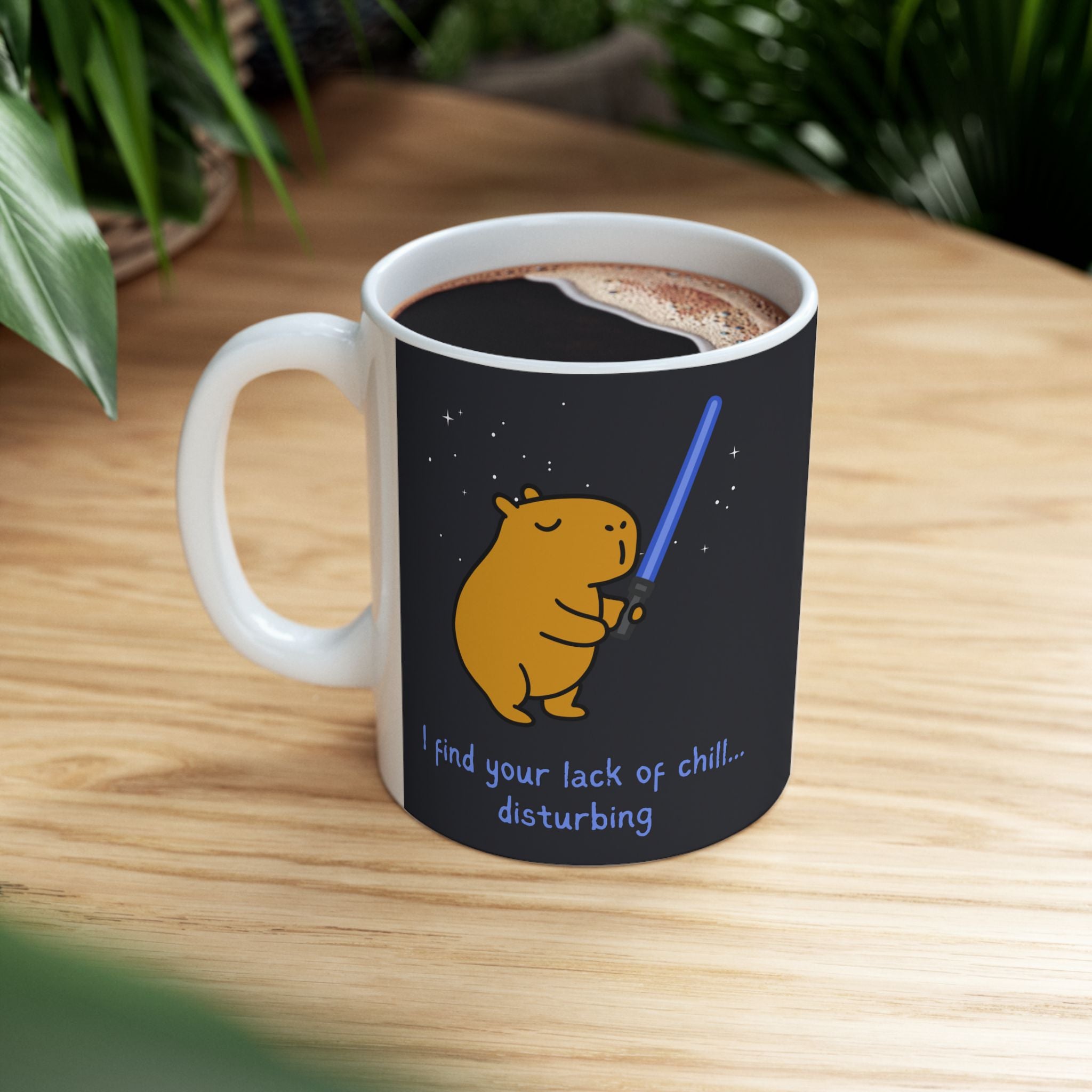 "I find your lack of chill" Capybara Jedi Coffee Mug