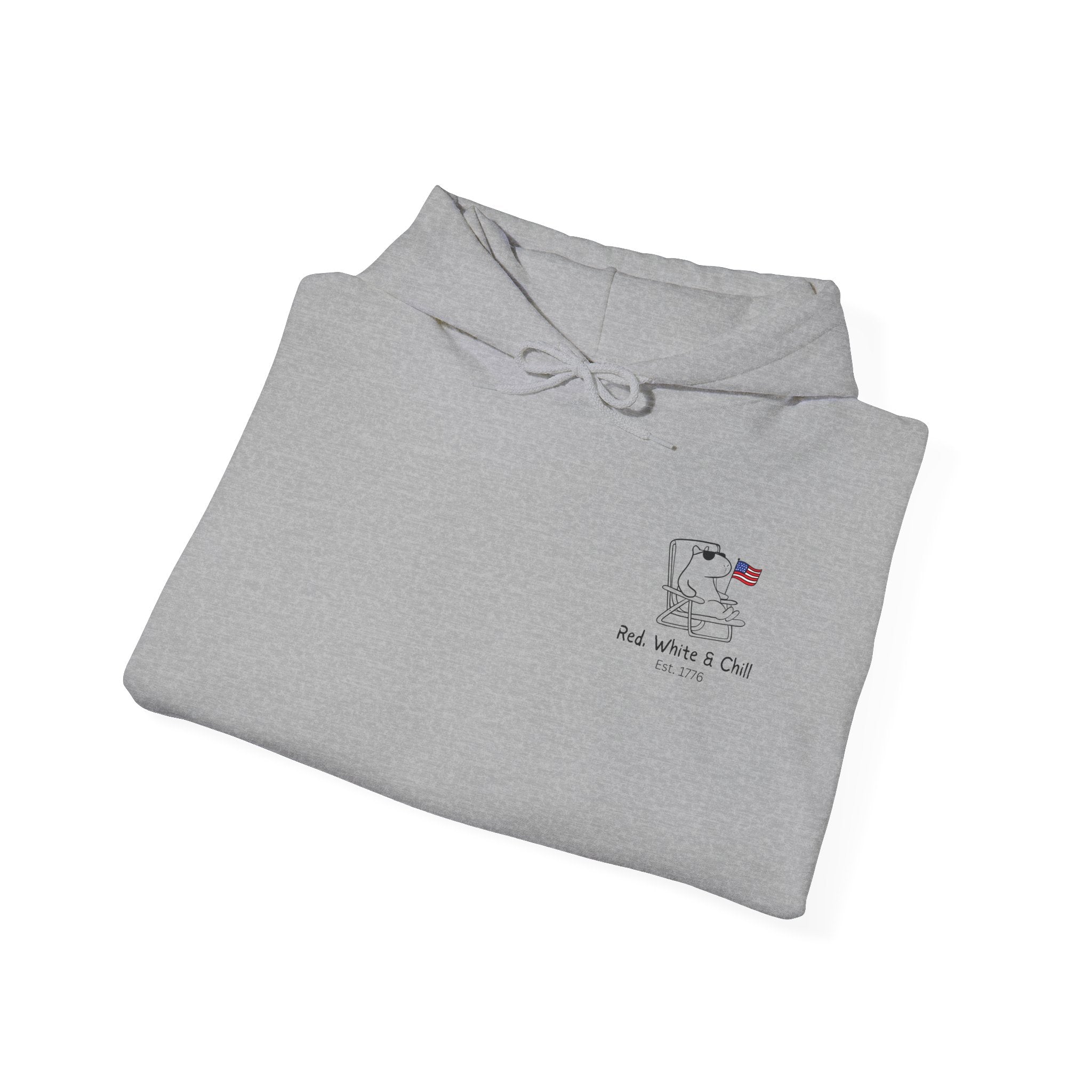 America Hoodie - Patriotic Capybara "Red White & Chill" Adult Hoodie