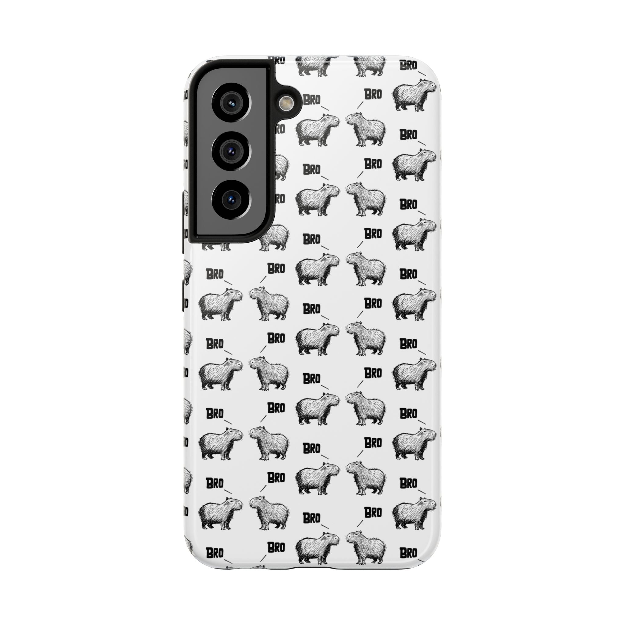 “Bro, Bro" Patterned Funny Capybara Phone Case