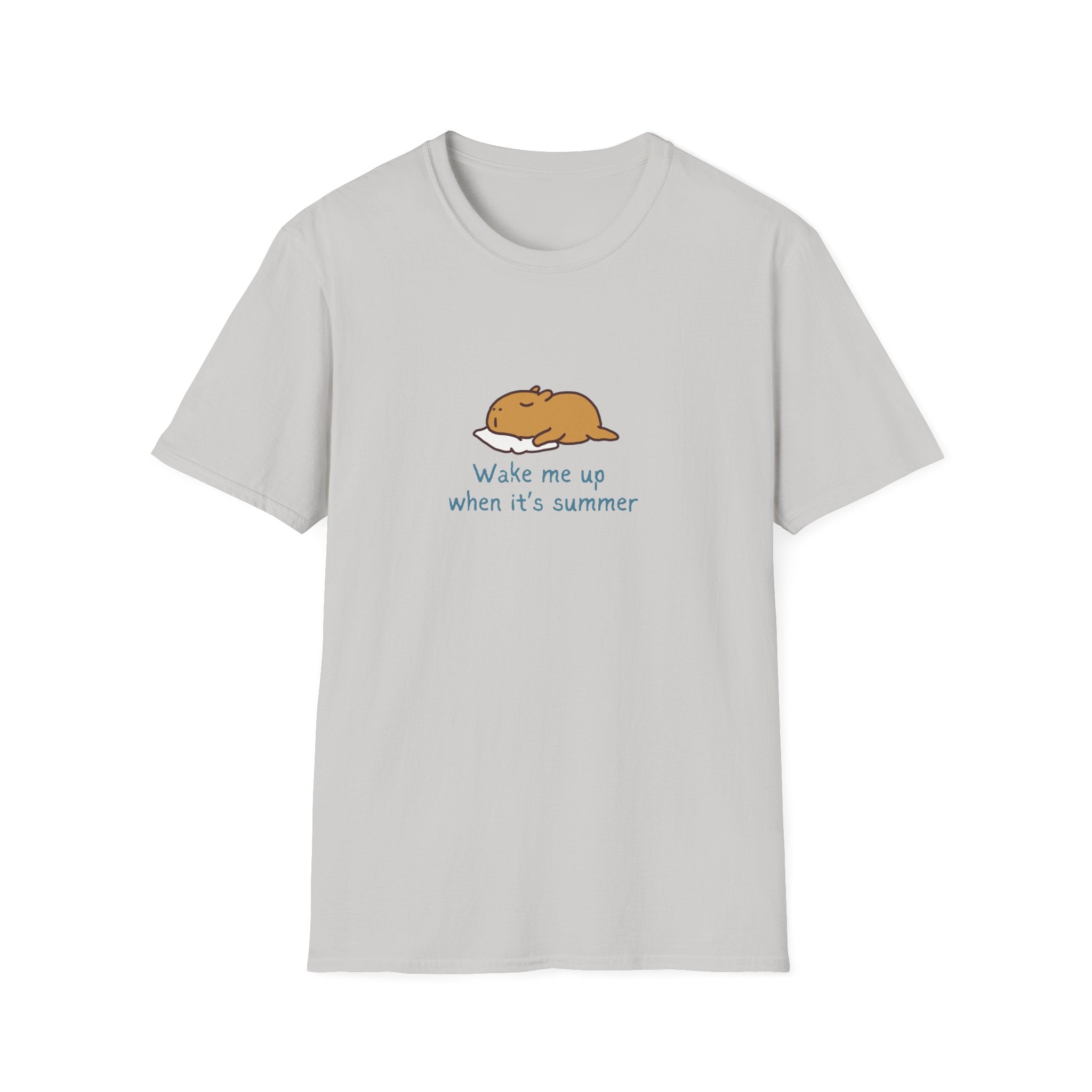 "Wake Me Up When Its Summer" Capybara Nap Softstyle Adult Tee