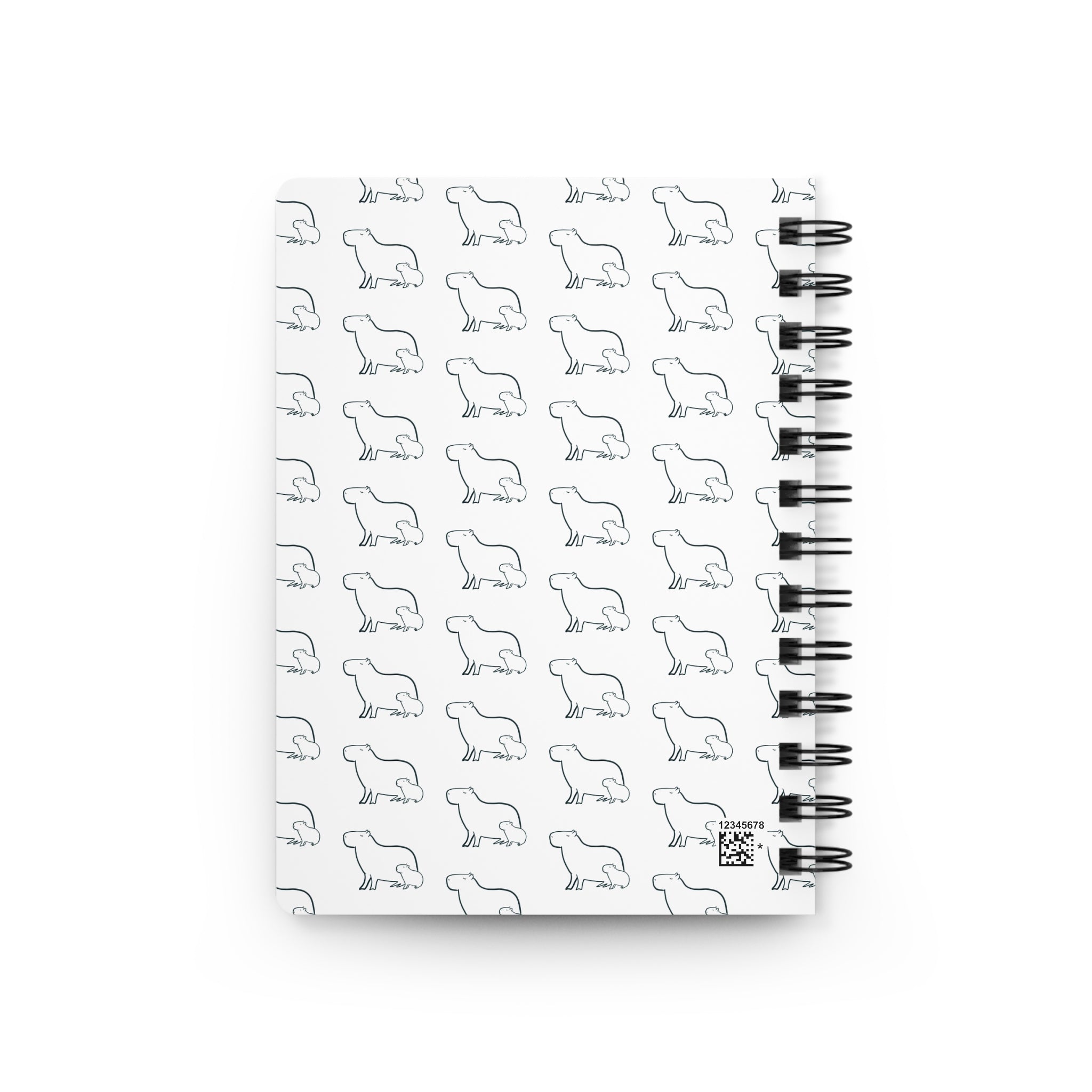 Minimalist Capybara Spiral Notebook – Mom and Baby Pattern Journal