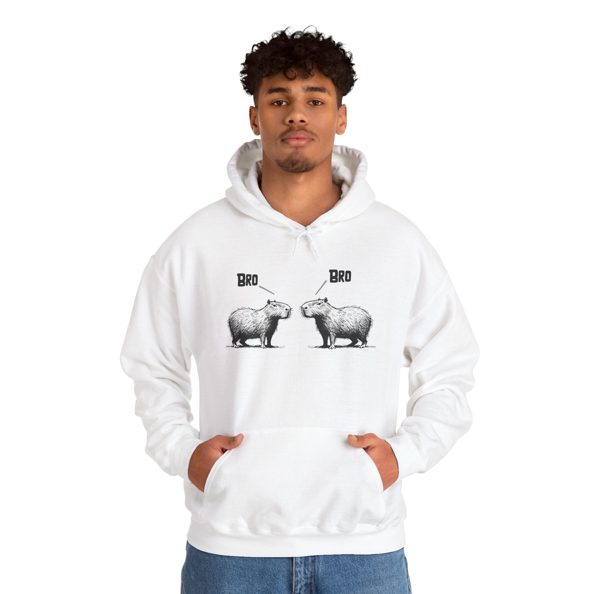 Bro Bro Sweatshirt – Classic Fit Gildan Crewneck – Funny Capybara Design for Kids & Adults