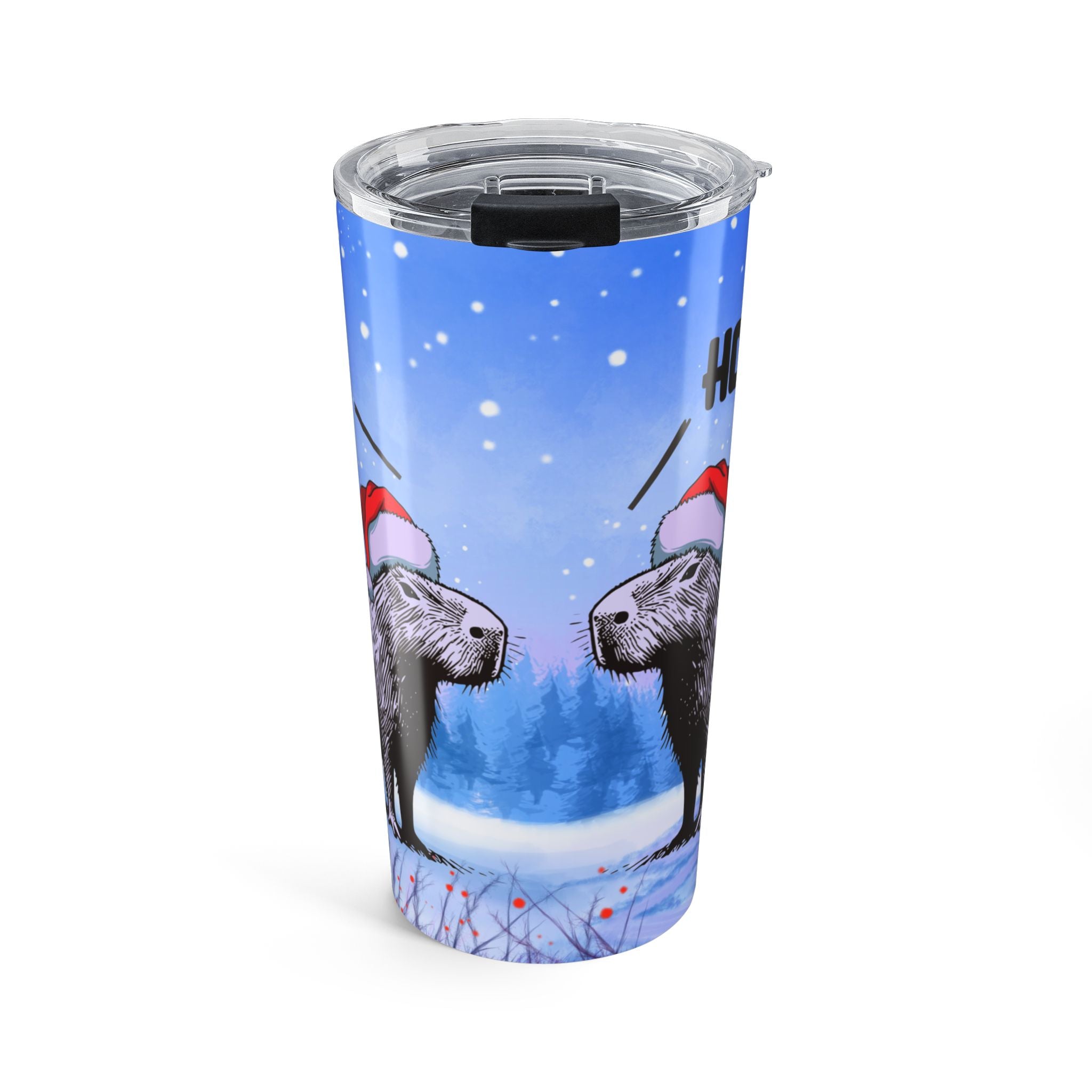 Personalized Ho Ho Ho Capybara Holiday Tumbler | Funny Christmas Mug Gift