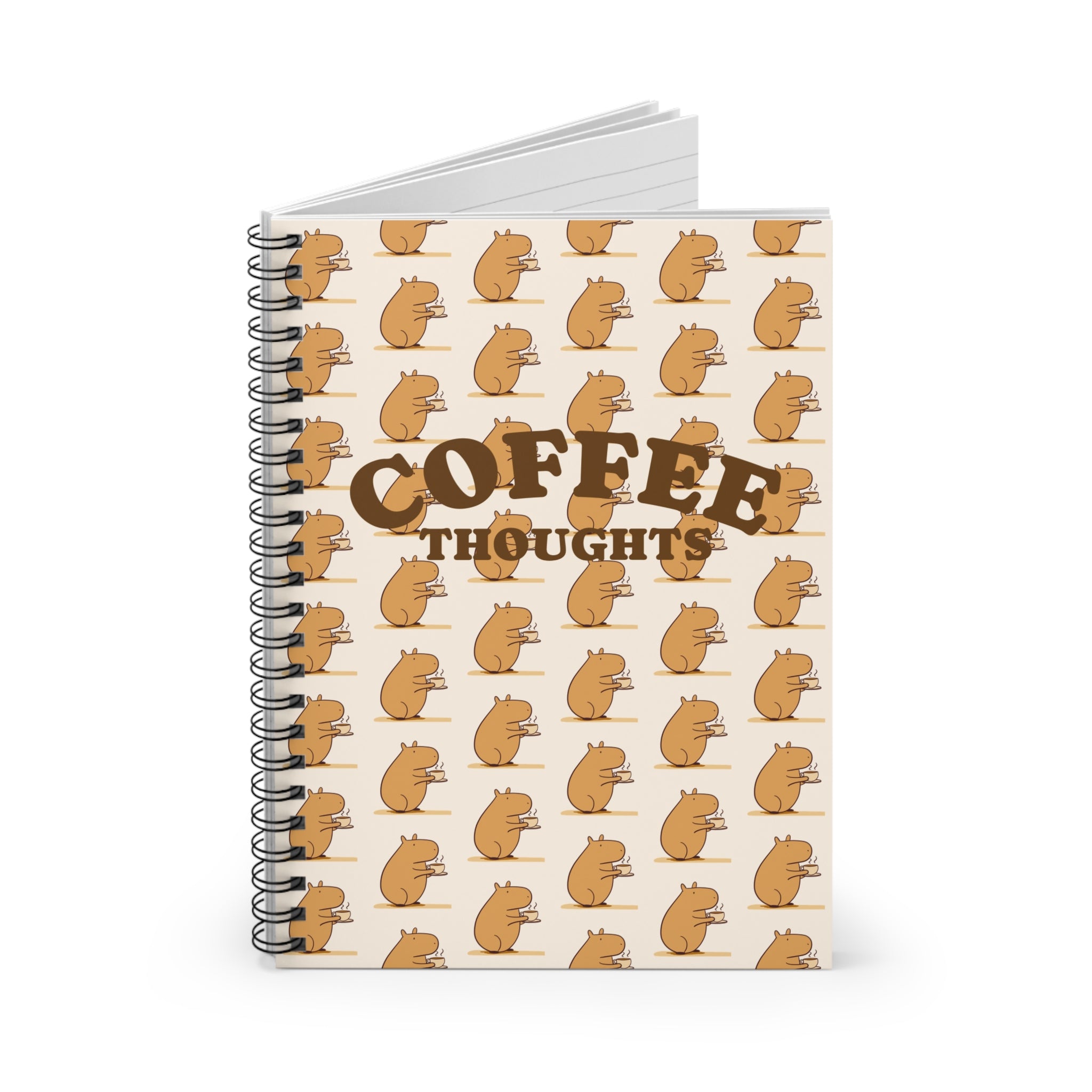 Coffee Thoughts Capybara Sips Spiral Journal