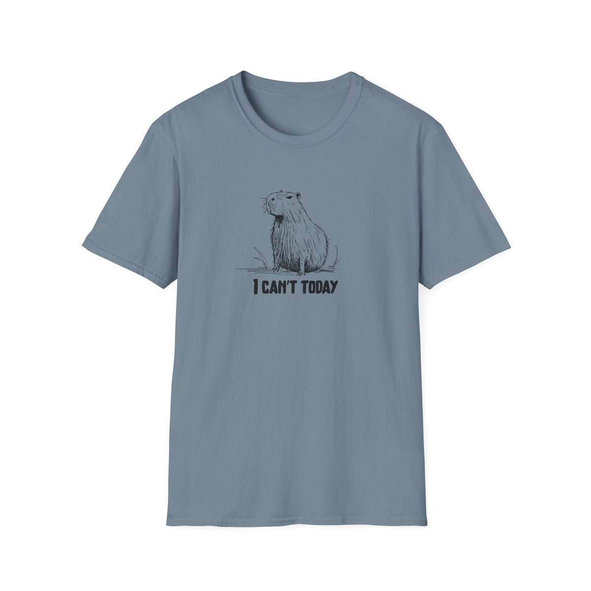 "I Can't Today" Funny Capybara Adult Softstyle Tee