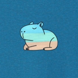 Capy Life Coastal Capybara Tee – Hand-Painted Beach Softstyle Tee