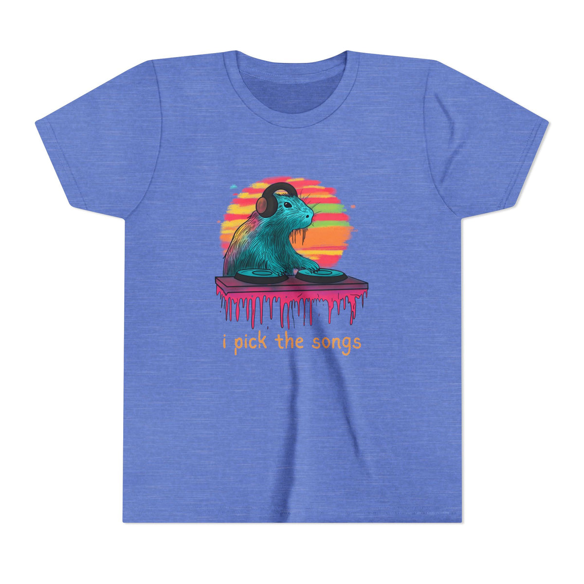 I Pick the Songs Kids DJ Capybara T-Shirt