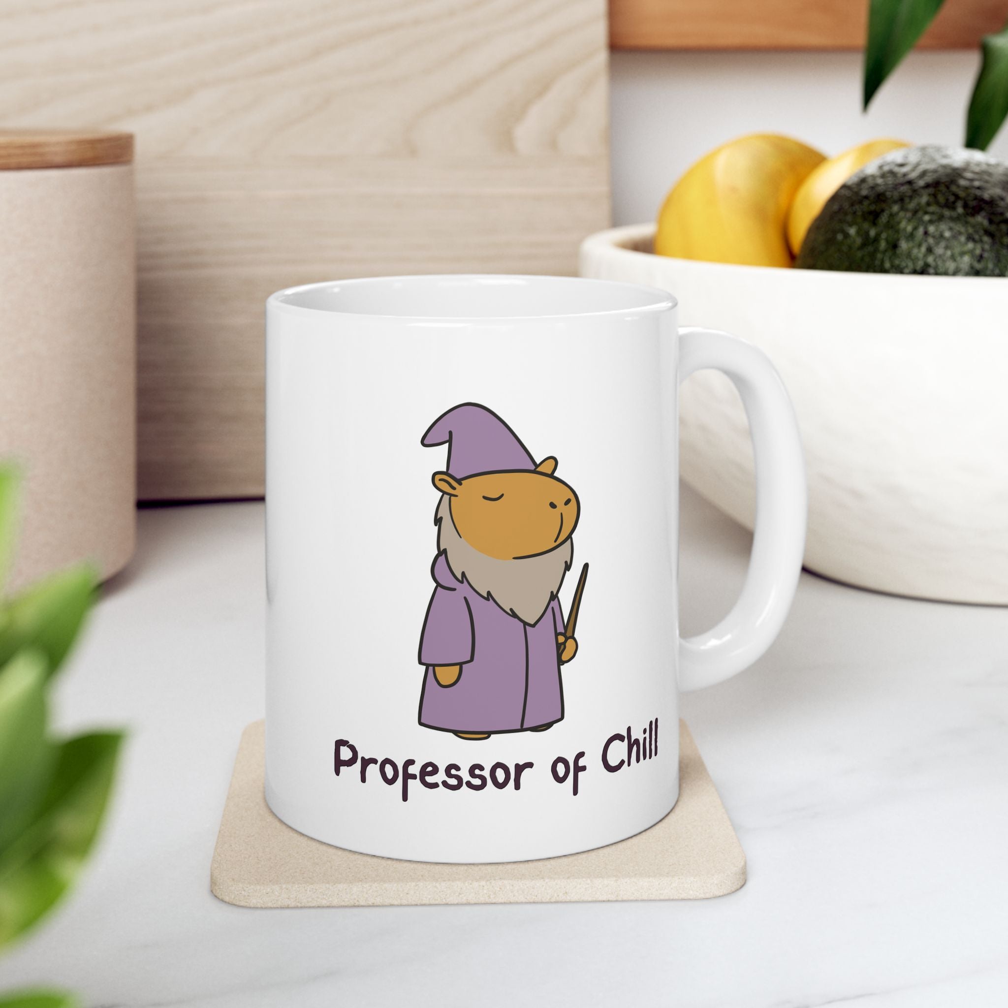 "Professor of Chill" Wizard Capybara Coffee Mug